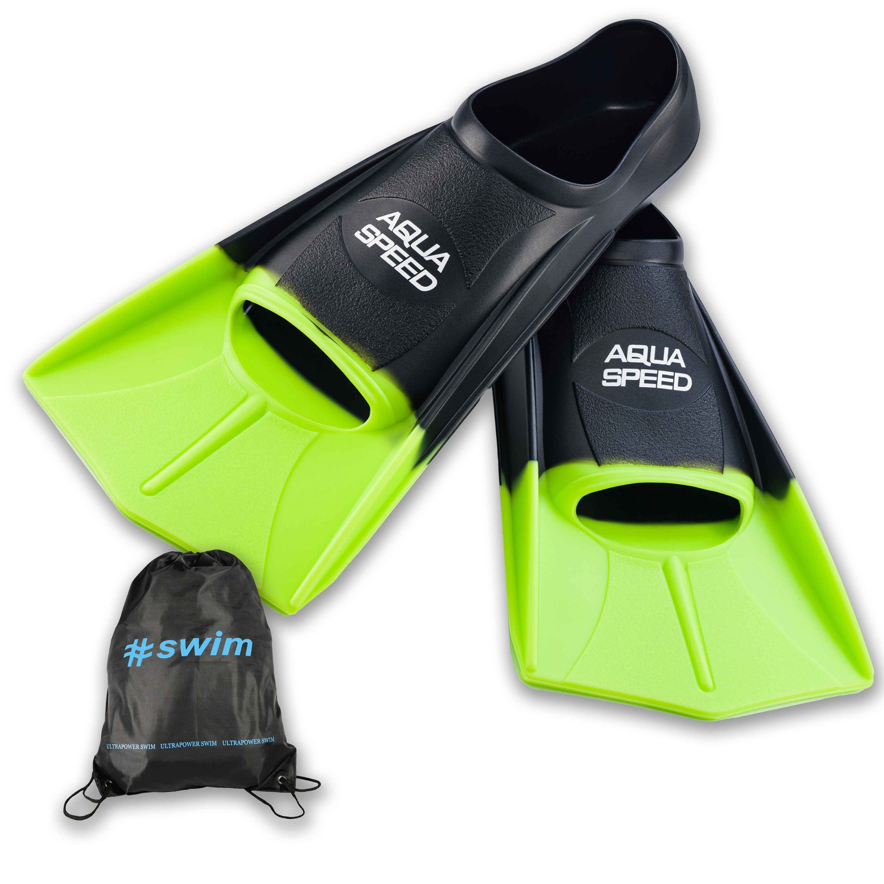 Aqua Speed Flosse Kurze Trainingsflossen Hoher Vortrieb Perfekt für Schwimmtraining, Maximale Kraftübertragung durch verstärkte Seitenelemente