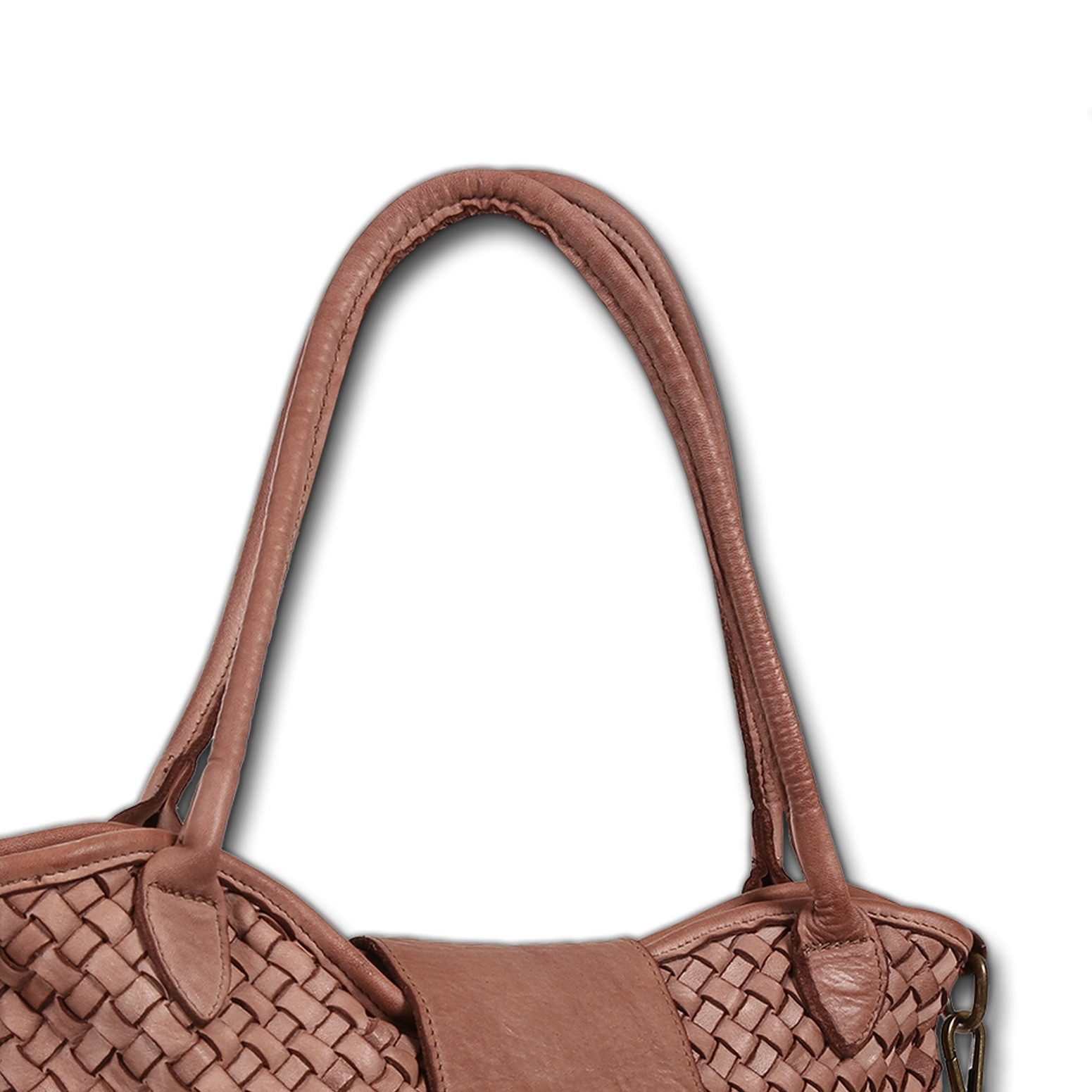 Toscanto Schultertasche Toscanto Damen Schultertasche Leder (Schultertasche), Damen Leder Schultertasche, altrosa ca. 38cm