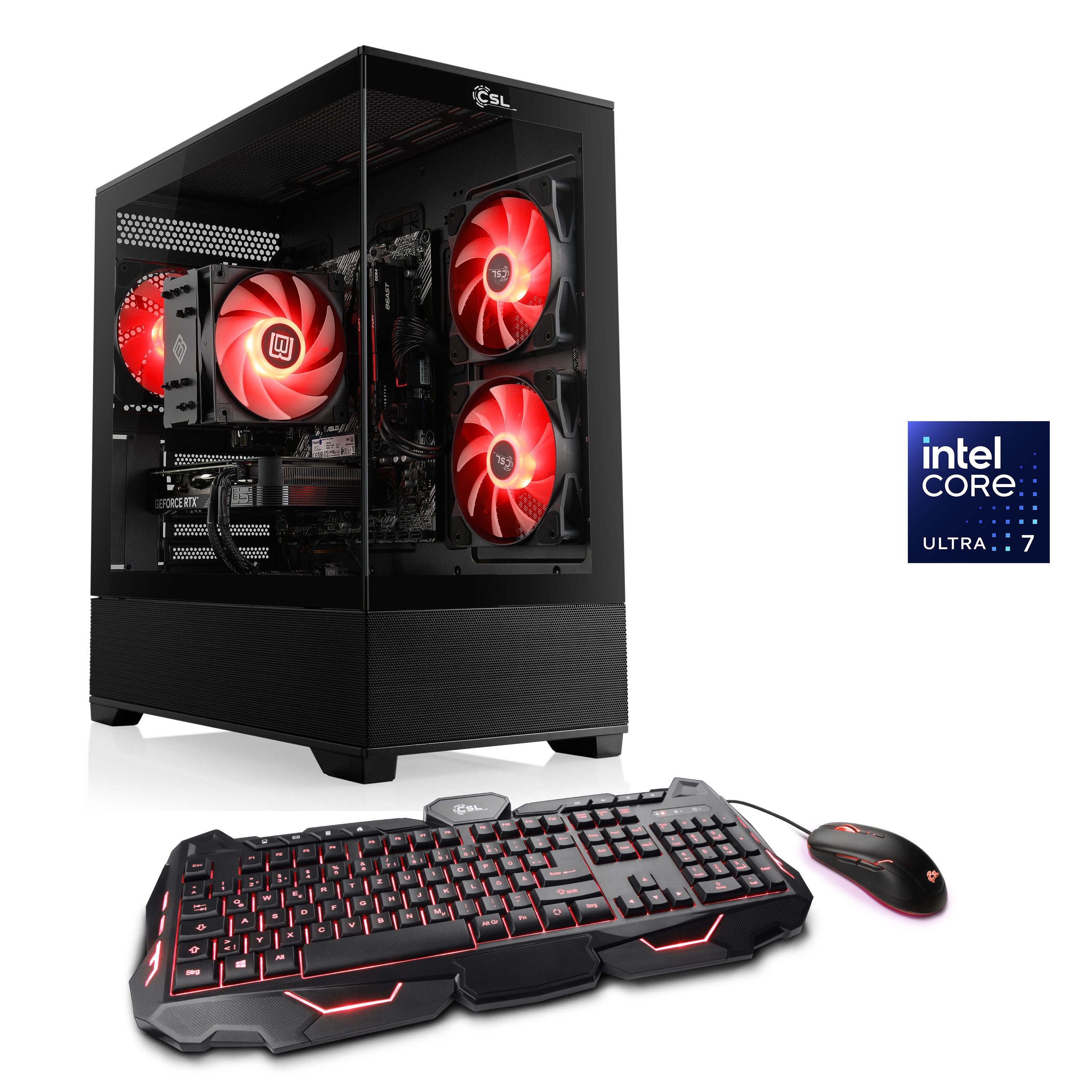 CSL AeroVision V24340 Gaming-PC (Intel 265F, GeForce RTX 3050, 32 GB RAM, 1000 GB SSD, Luftkühlung)