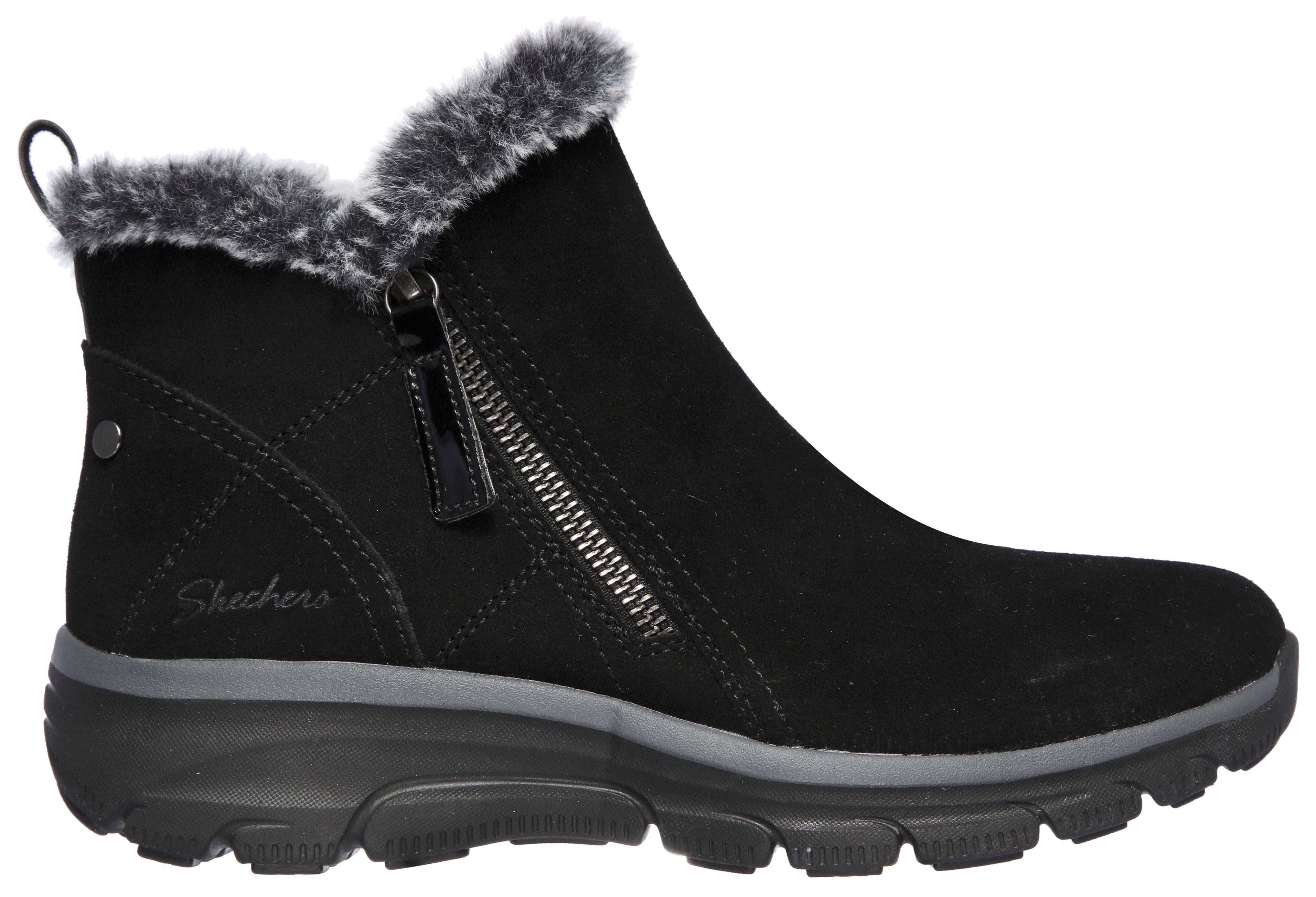 Skechers EASY GOING - HIGH ZIP Winterboots Winterschuh mit Fellimitatkragen