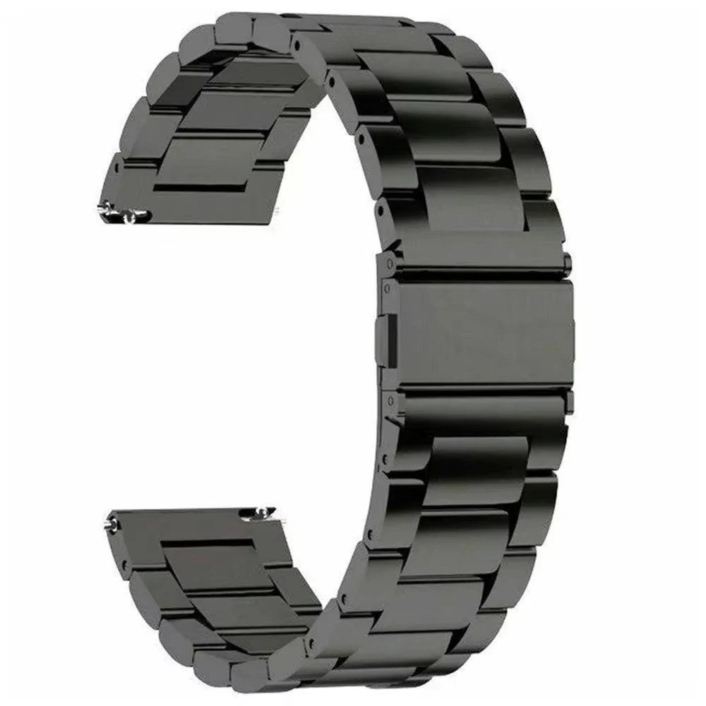 Ware aus aller Welt Uhrenarmband schwarzes Edelstahl-Uhrenarmband robustes Ersatzband mit Faltschließe