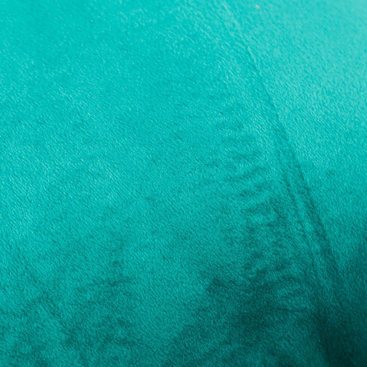 SCHÖNER LEBEN. Dekokissen Kissen Samtoptik mit Fransenrand türkis gold 45x45cm