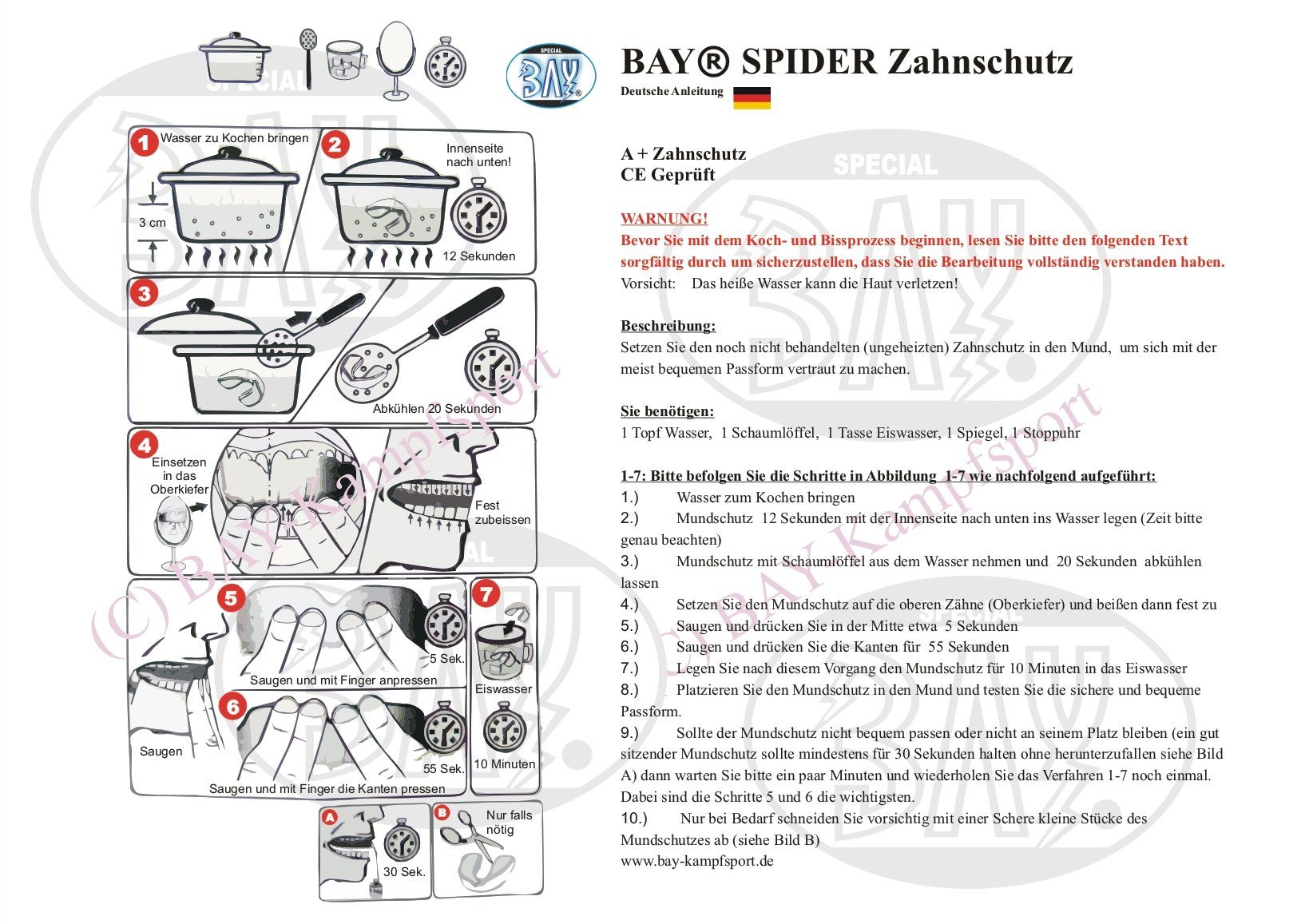 Ballsport, BAY-Sports Sport Boxen, MMA, Hockey, Zahnschutz Zahnschützer Thai, Mundschutz Kampfsport, Einfache Spinne Anleitung Anpassung, Mauy Deutsche