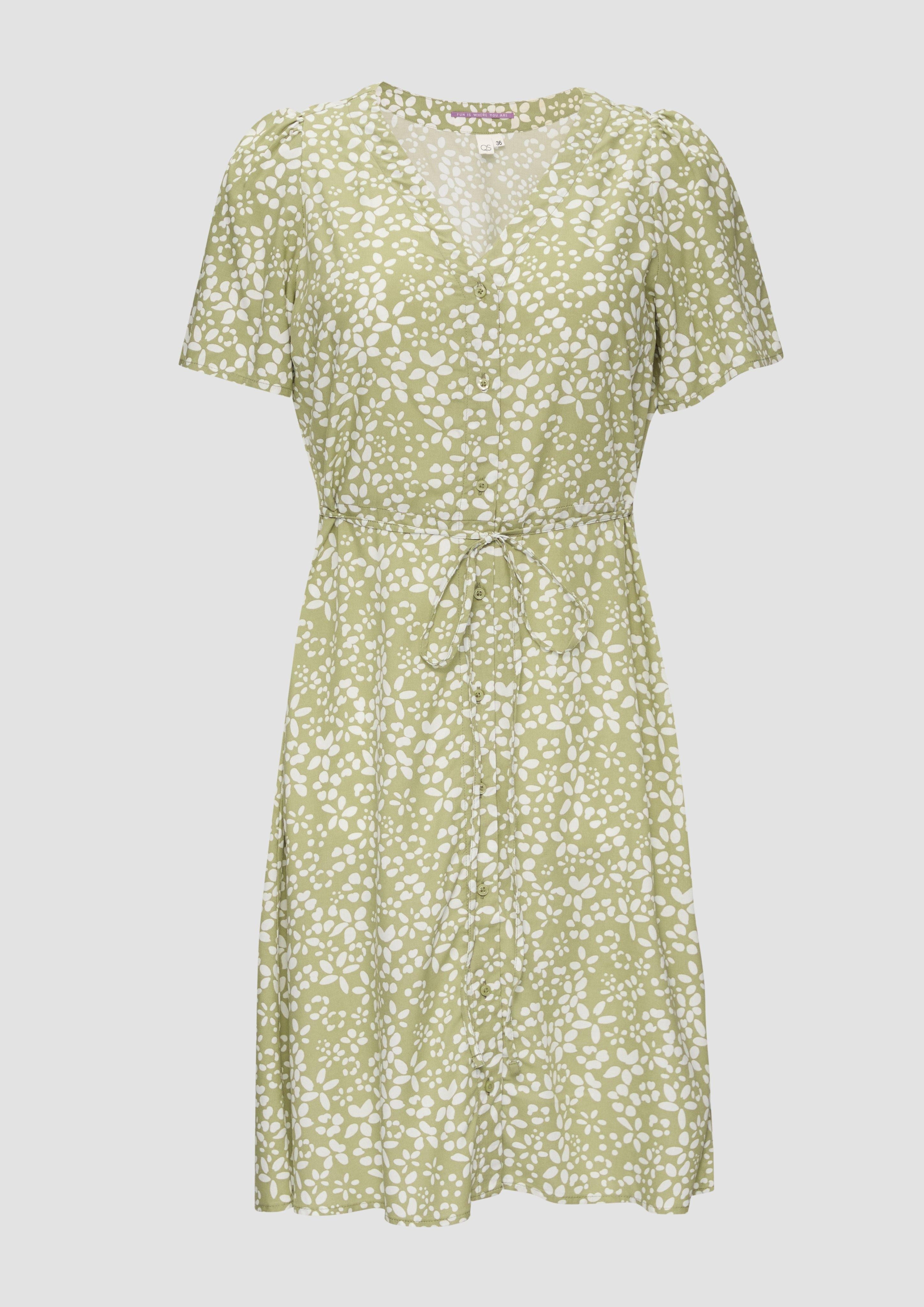 QS Minikleid Luftiges Viskosekleid mit All-over-Print günstig online kaufen