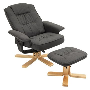 IDIMEX Relaxsessel CHARLY, Relaxsessel mit Hocker Fernsehsessel Drehsessel Polstersessel Stoff an