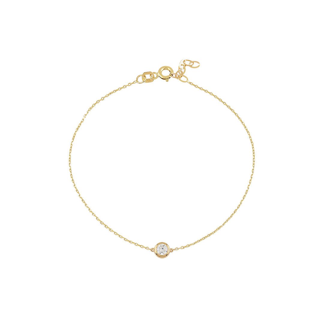 Suzan Gold Charm-Armband Solinia – 375er Echtgoldarmband mit rundem Zirkoni günstig online kaufen