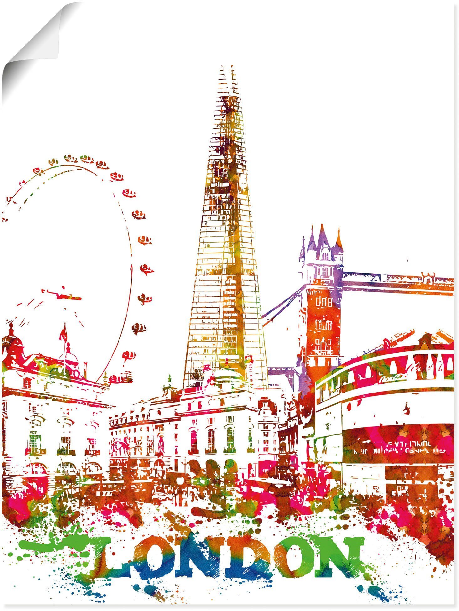 Artland Poster London Grafik, London (1 St), ohne Rahmen