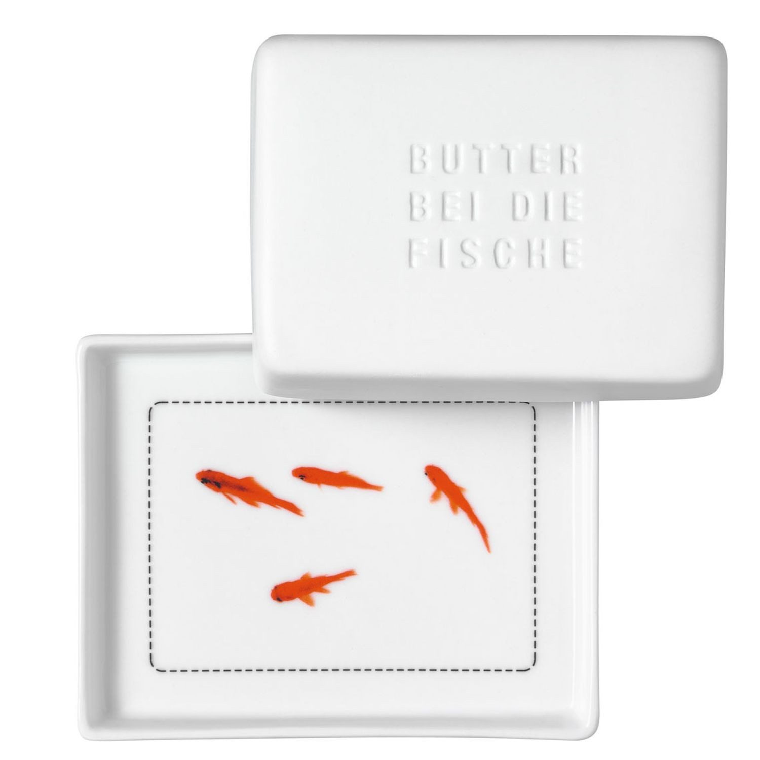 Räder Design Butterdose Butter bei die Fische, Porzellan
