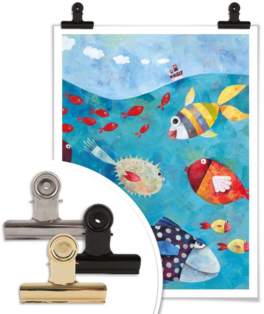Fische Fisch Poster, Meeresfrüchte Wandbild, Wandbilder (1 Poster Bild, St), Wall-Art Meer, & im Wandposter Märchen