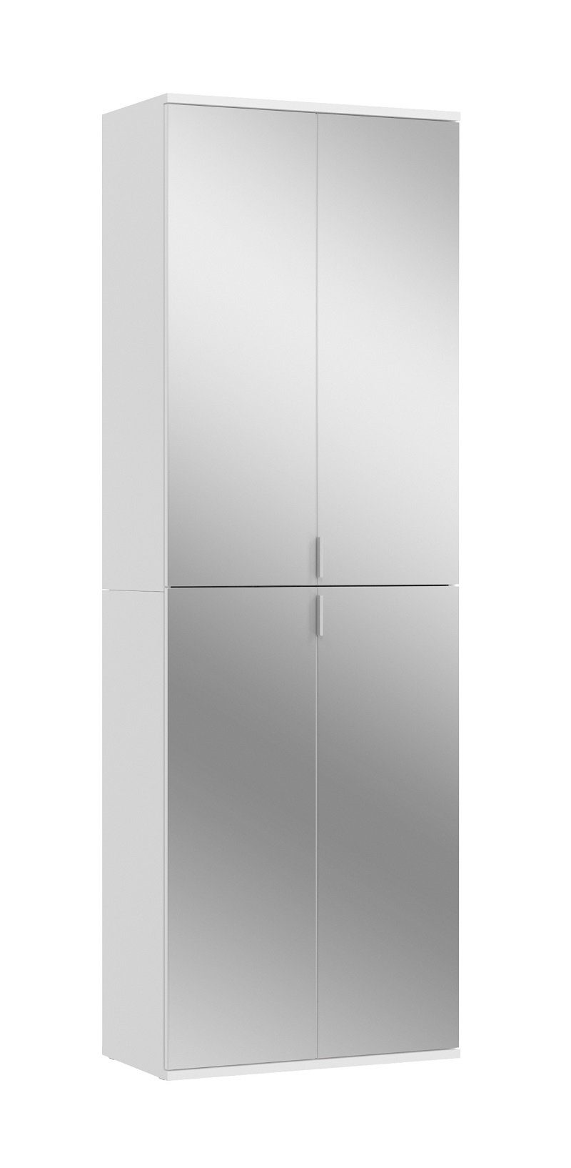 Garderoben-Set weiß (3-St), / 3-teilig, Spiegeltüren, Hochglanz X, Projekt Set xonox.home FSC®-zertifiziertem Garderoben