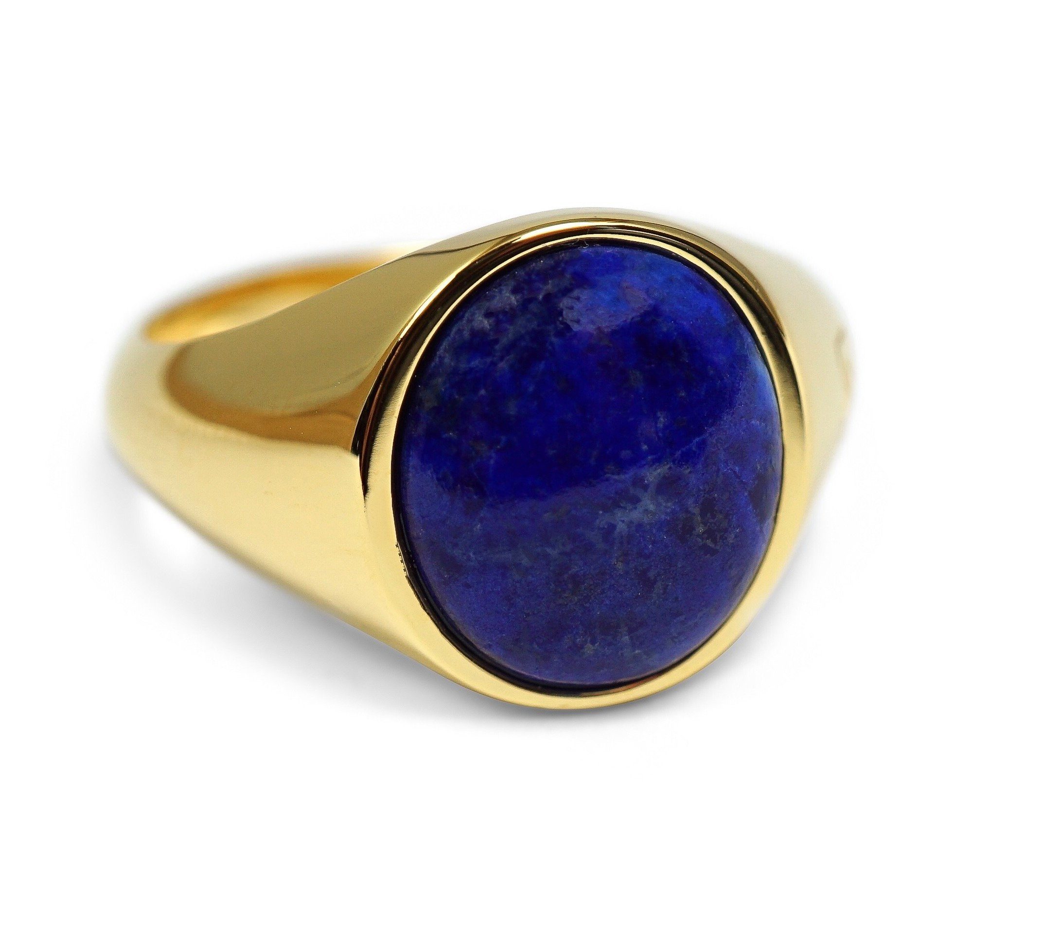 Sprezzi Fashion Siegelring Siegelring Herren Gold mit Lapislazuli Stein Blau (inkl. Schmuck-/Geschenketui sowie kostenlosem Polier-/Pflegetuch, inkl. Schmuck-/Geschenketui sowie kostenlosem Polier-/Pflegetuch), handgefertigt, aus Sterling Silver, Designed in Germany