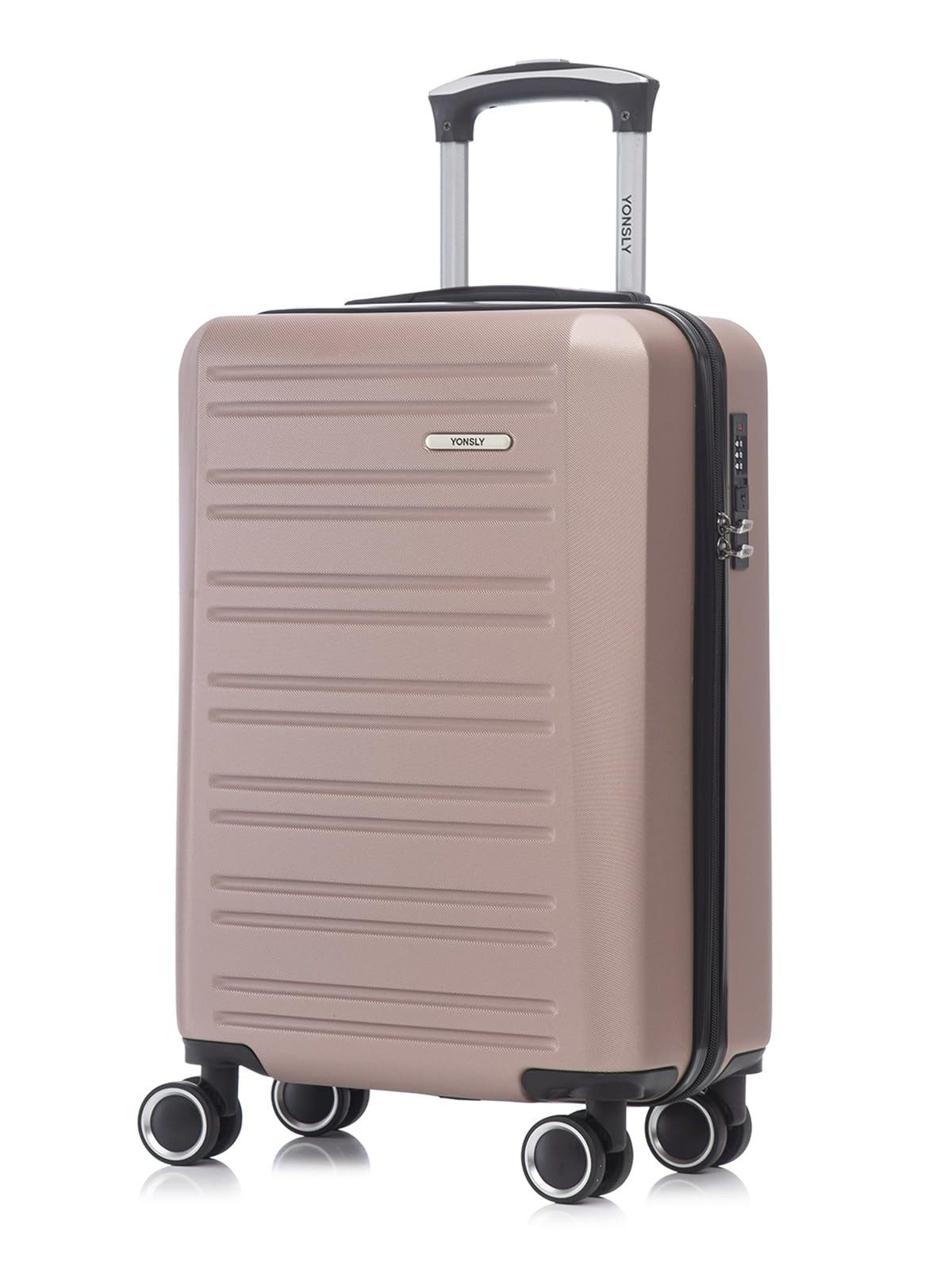 YONSLY Koffer Trolley Reisekoffer, Handgepäck Kabinenkoffer mit Zahlenschloss, 4 Rollen, Wasserabweisend Stoßfest Robust