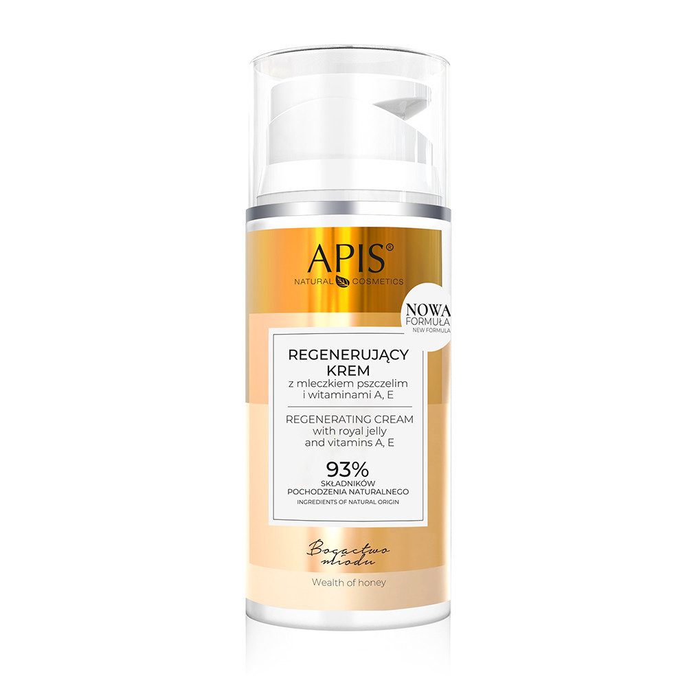 Apis Natural Cosmetics Anti-Aging-Creme APIS WEALTH OF HONEY, Regenerierende Creme mit Vitamin A, E, 100ml