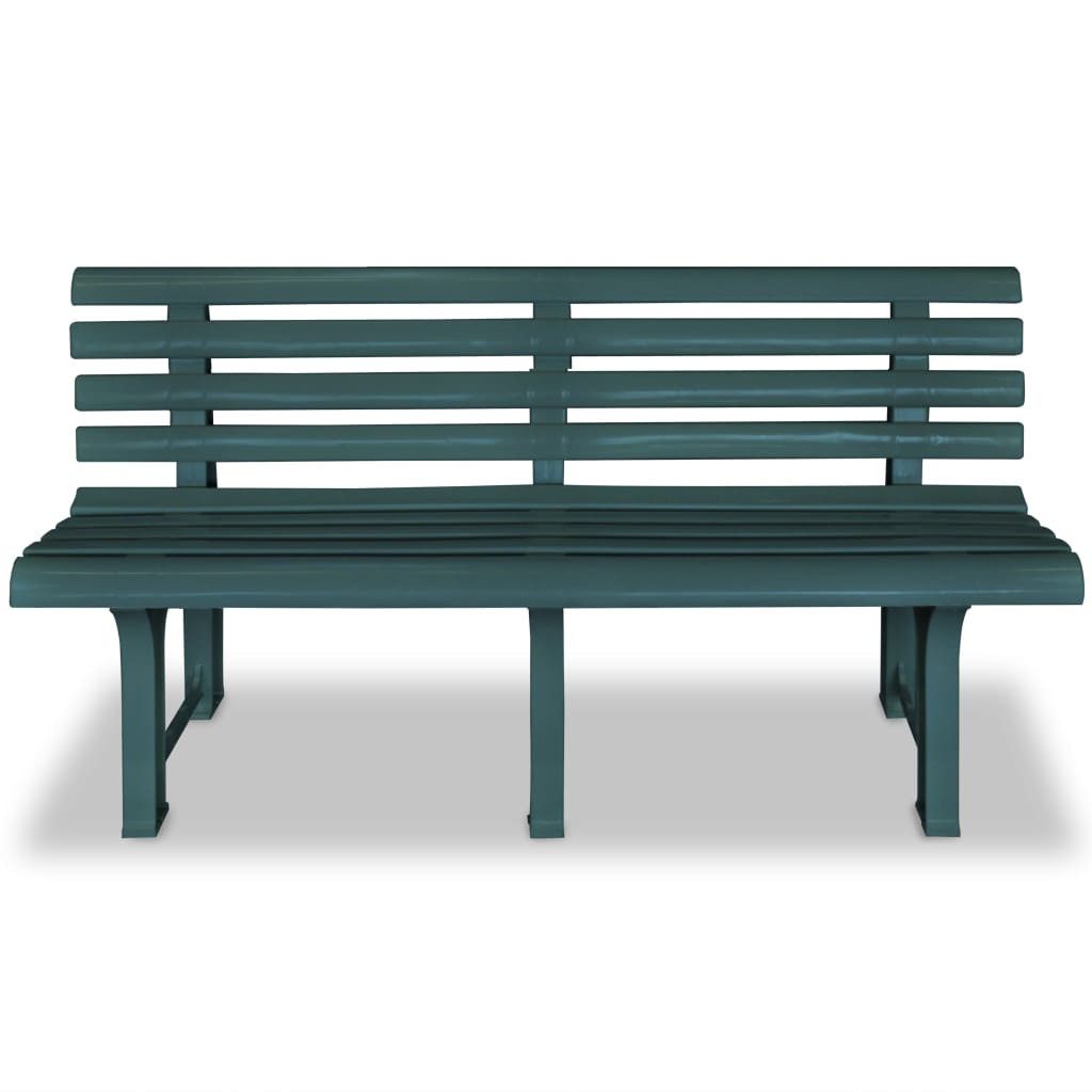 furnicato Gartenbank Outdoor-Sitzbank Kunststoff Grün 145,5 x 49 x 74 cm, Witterungsbeständige Gartenbank mit einfacher und schneller Montage