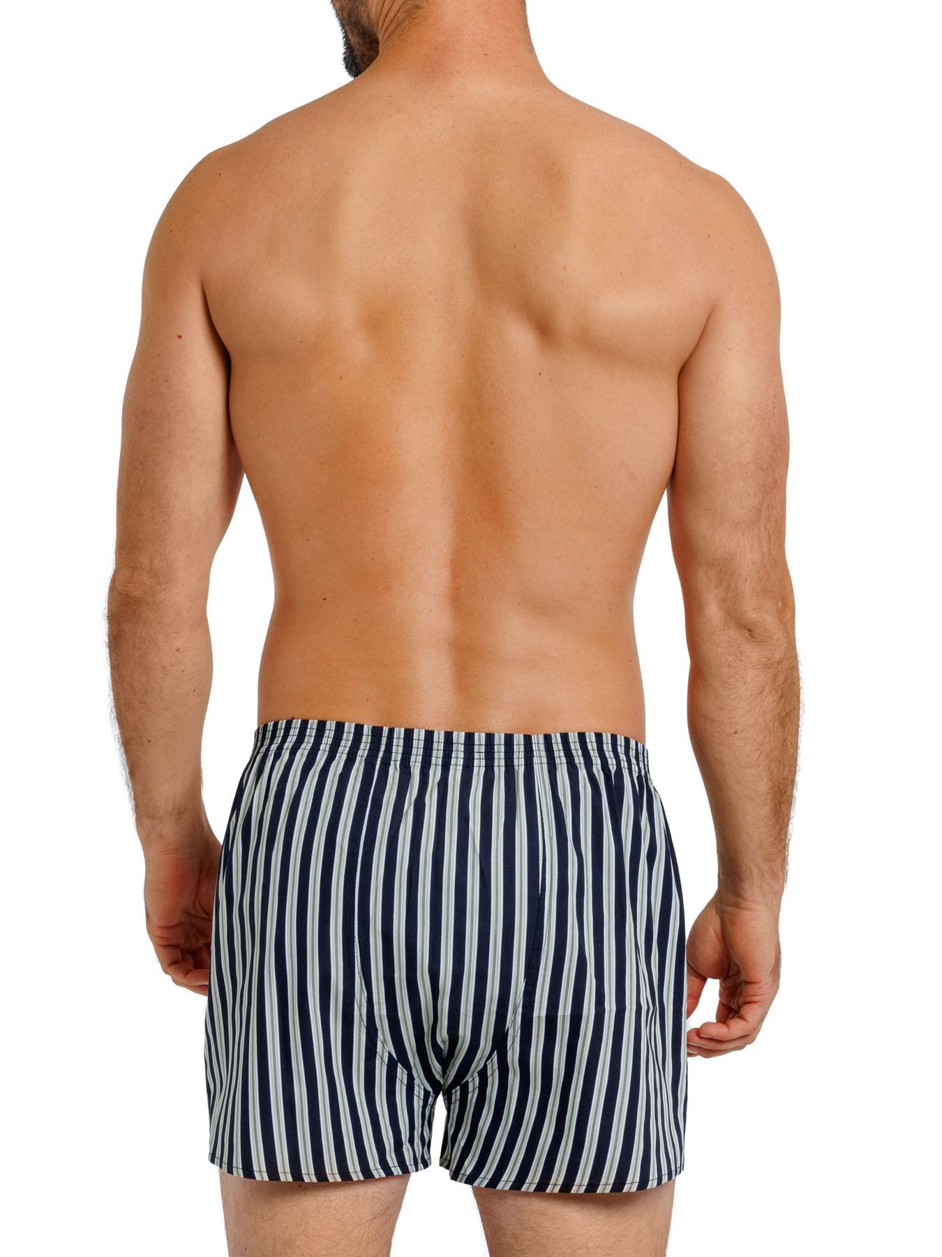 HAASIS Bodywear 1919 Boxershorts Herren Web-Boxer 77922951-navy-Streifen (Packung, 2-St., 2er Pack) Modische Web-Boxer, Knopfleiste