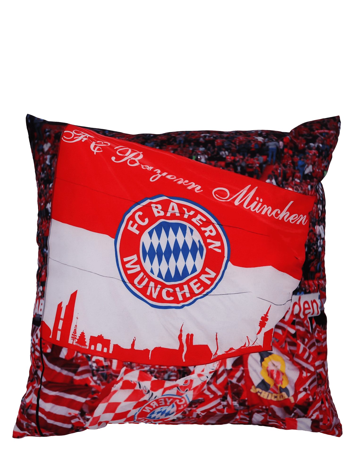 FC Bayern München Kopfkissen FC Bayern München I Kissen Fankurve 40x40 cm I Rot/Weiß I 40x40 cm