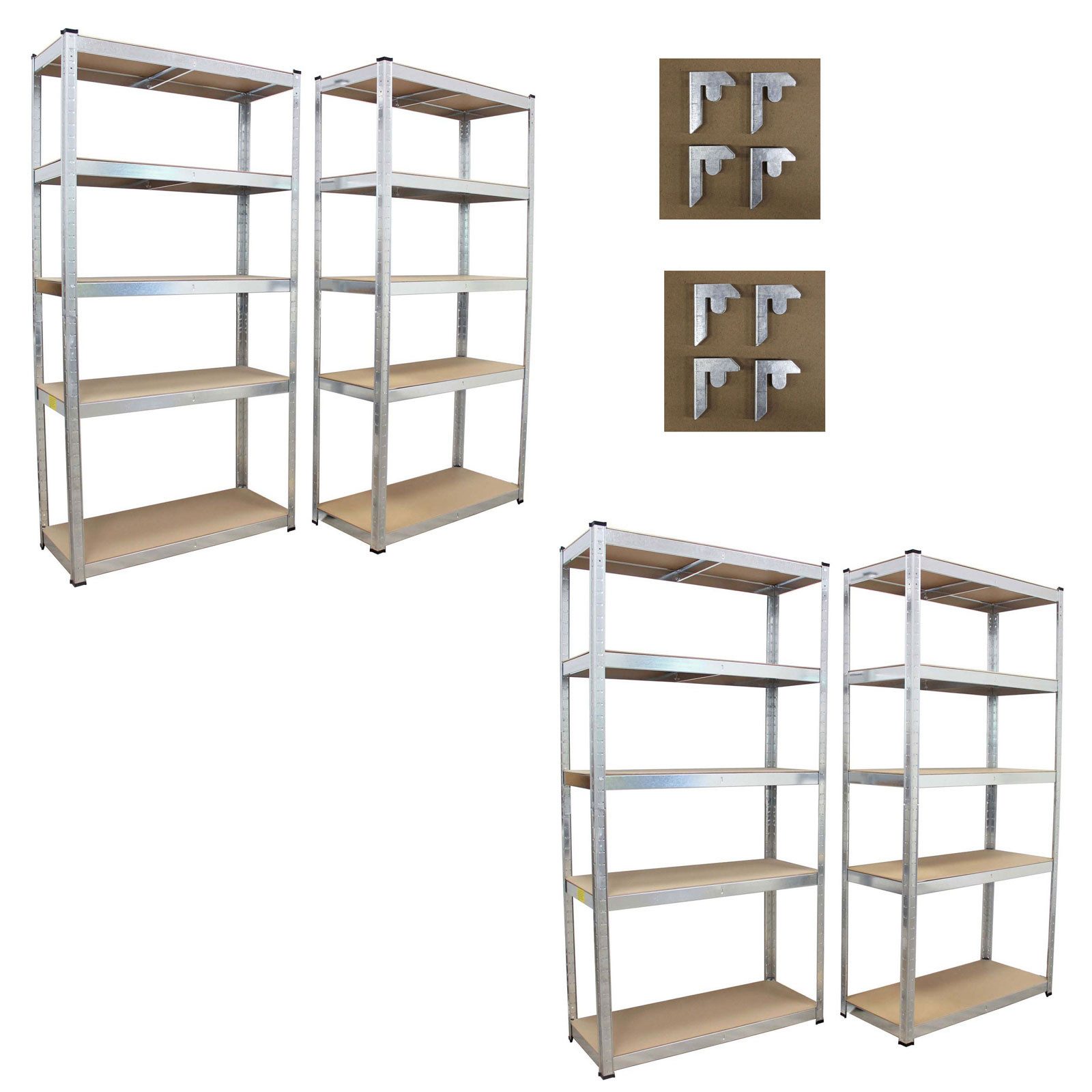 TRUTZHOLM Steckregal 4x Schwerlastregal 180x90x40 cm 875 kg mit 5 Böden je Regal, 4er Set