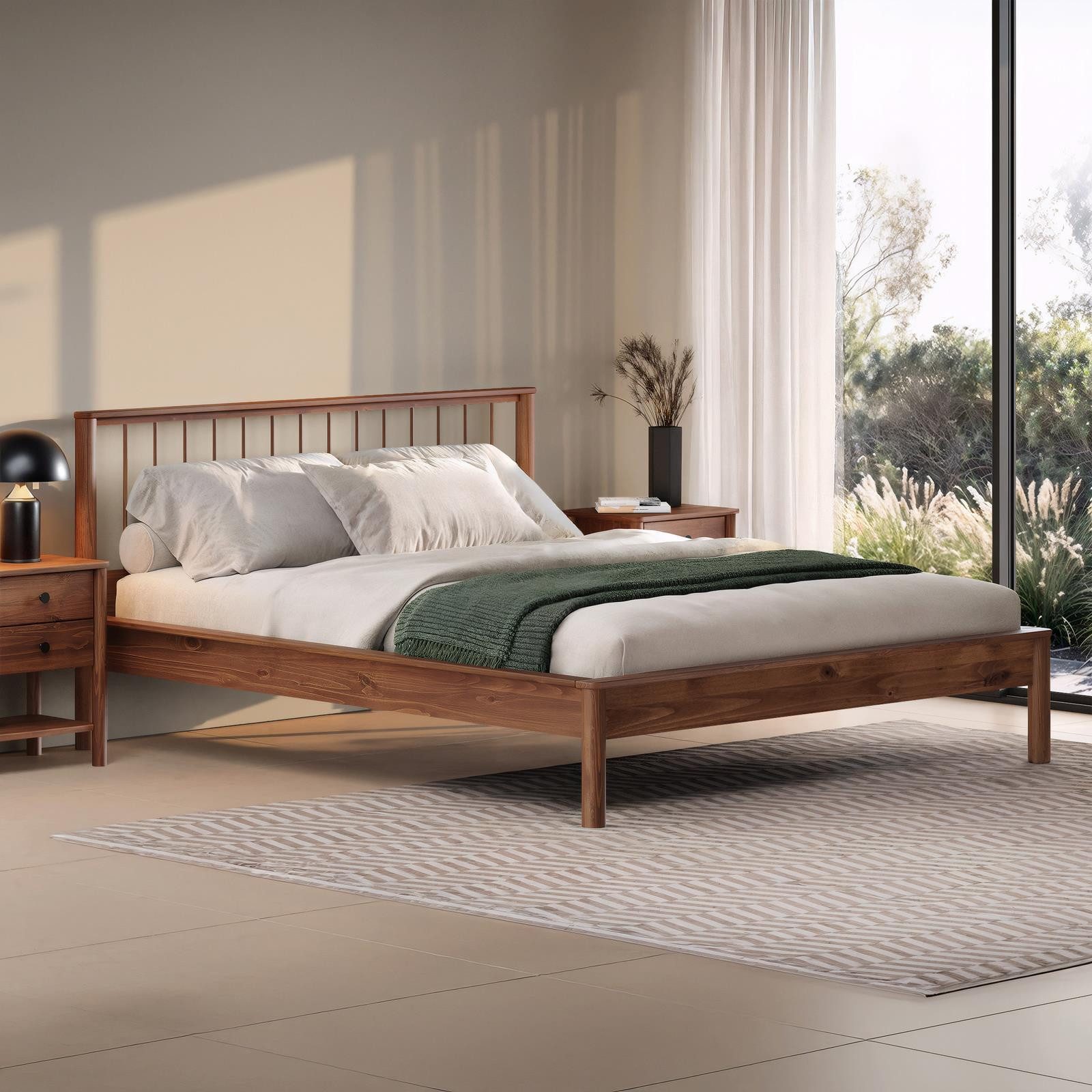 IDIMEX Massivholzbett APOANA, Doppelbett 140x200 Bett mit Lattenrost modernes Holzbett mit Kopfteil