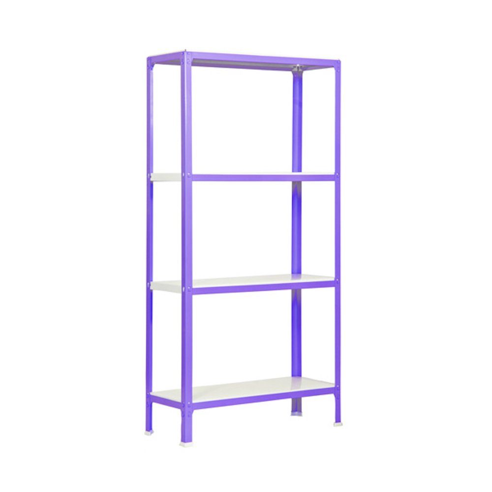PROREGAL® Regal Wohnregal Koala Metal, 4 Fachböden, HxBxT 160x100x30cm Lila/Weiß