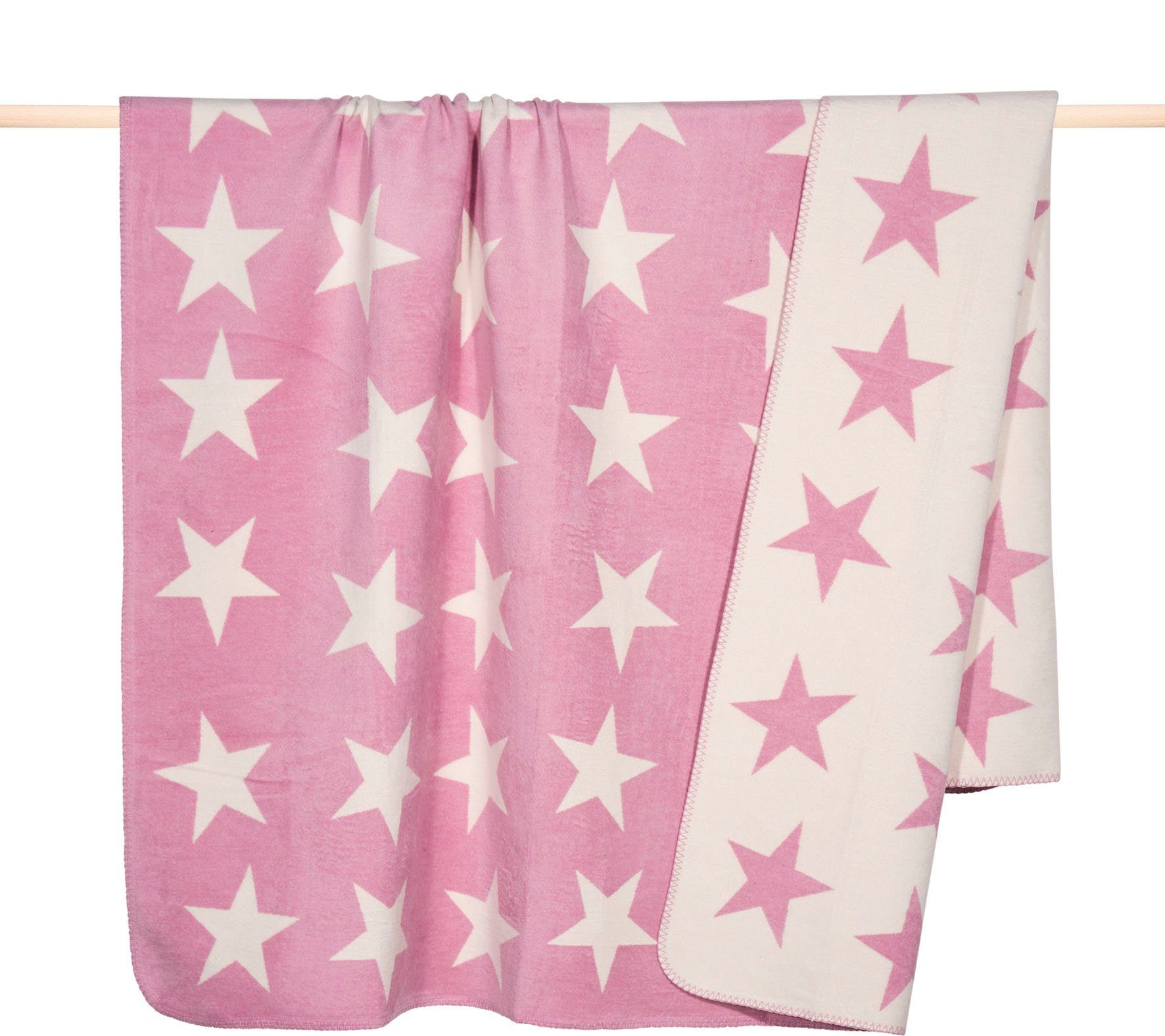 Wohndecke STARRY, PAD, Made in Europe, Kuscheldecke pink | Wohndecken