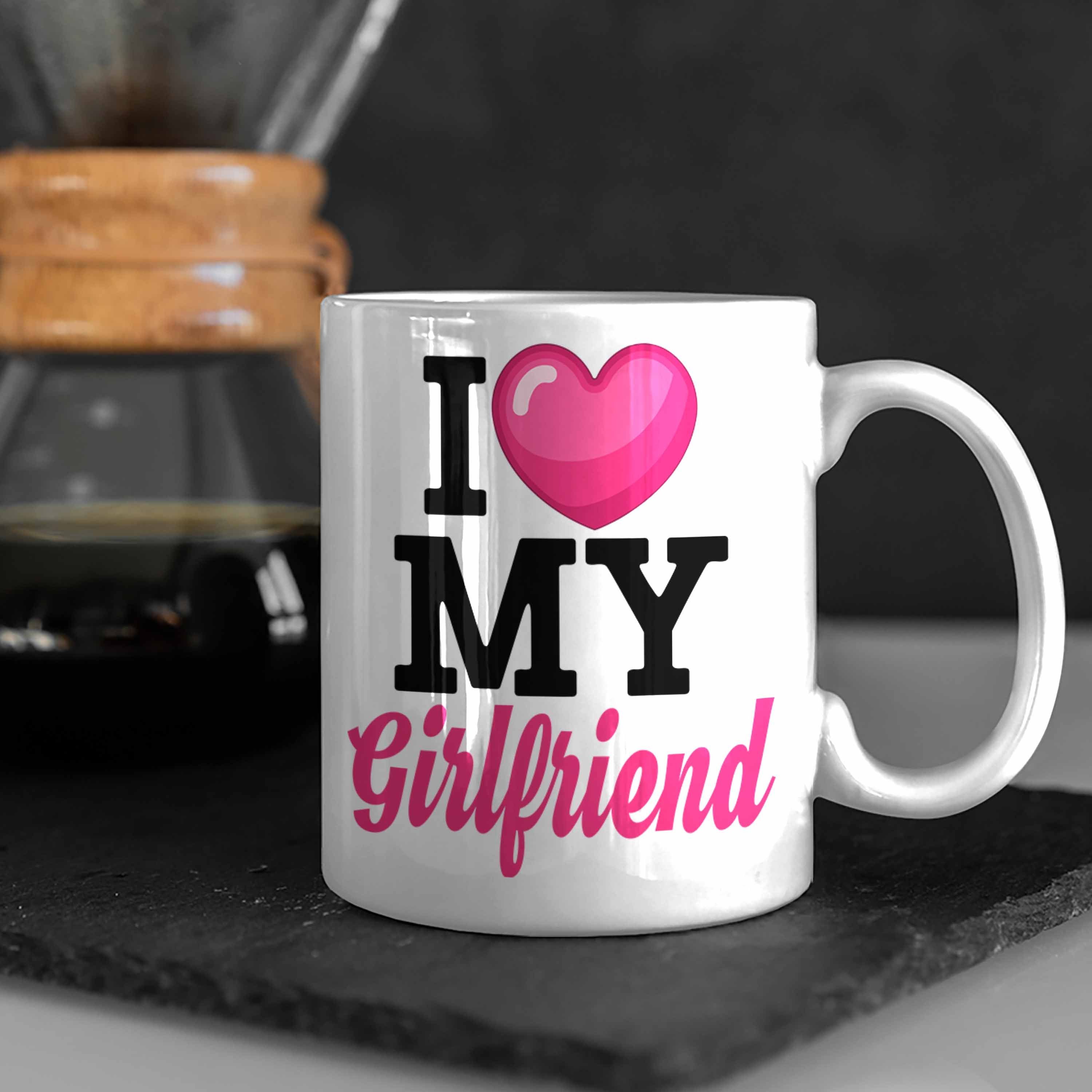 Trendation Tasse Liebe Girlfriend I Tasse Freundin Freund Weiss Geschenk My Love Valentinstag