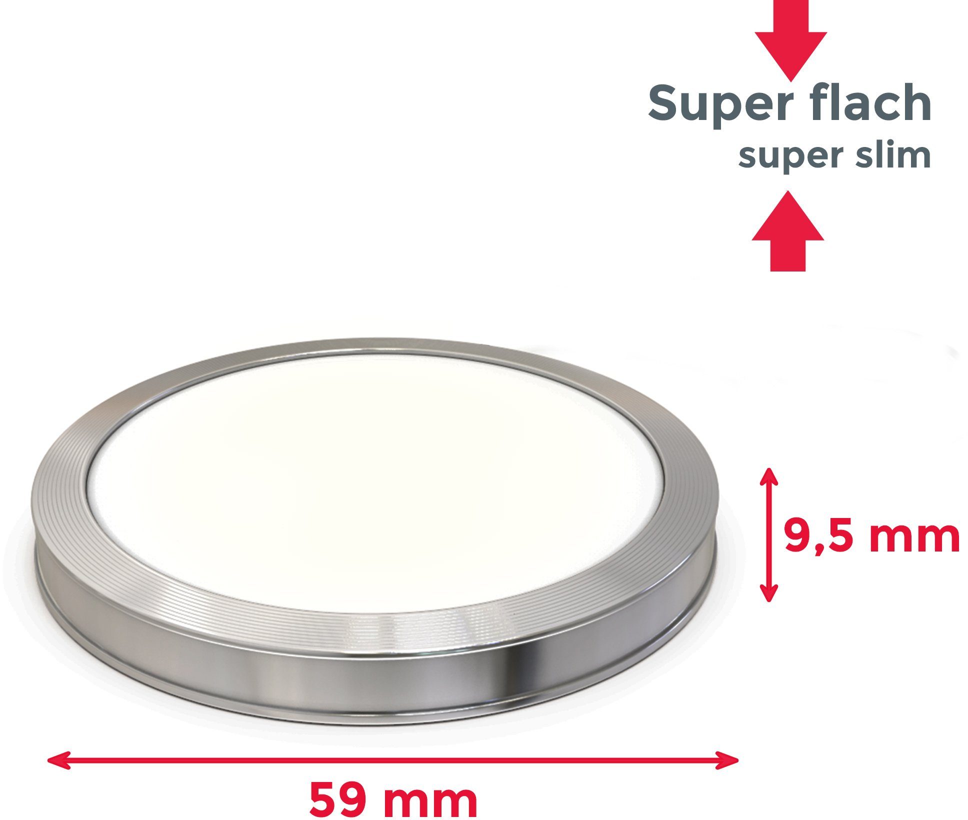 B.K.Licht Unterschrankleuchte, LED integriert, Warmweiß, Schranklicht, fest 6er Unterbauleuchte, Aufputz-Strahler, flach, Spots, SET