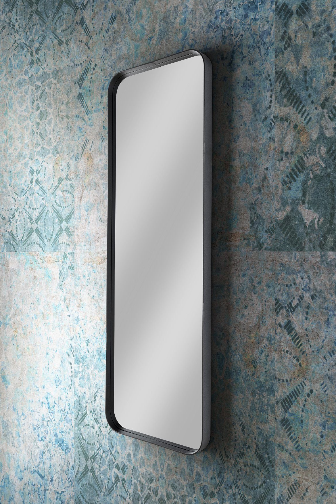 More2Home Wandspiegel OVALIS Schwarz L, Rahmen Stahl matt schwarz 3 mm, B/H/T: ca. 50 x 150 x 5 cm