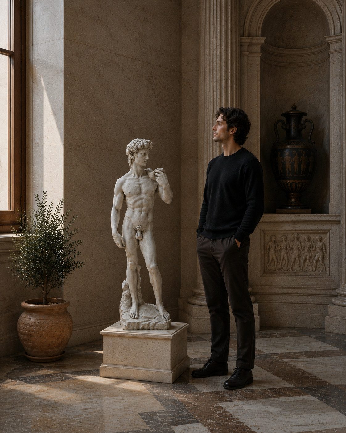 JVmoebel Dekofigur Klassische Renaissance-Dekostatue Antikfigur Kunstobjekt Sofort, Klassischer Renaissance-Stil, detailreiche Verarbeitung, antike Optik