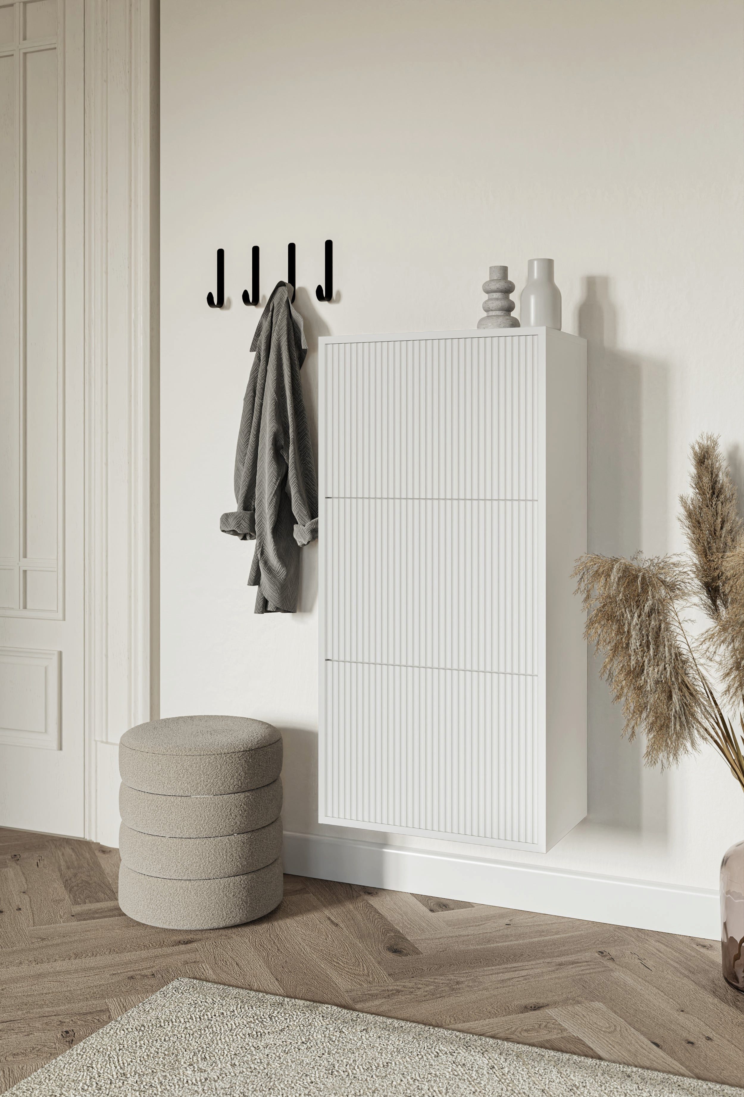 Selsey Hängeschuhschrank VELDIO Wand-Schuhkipper mit 3 Klappen, 50 cm breite