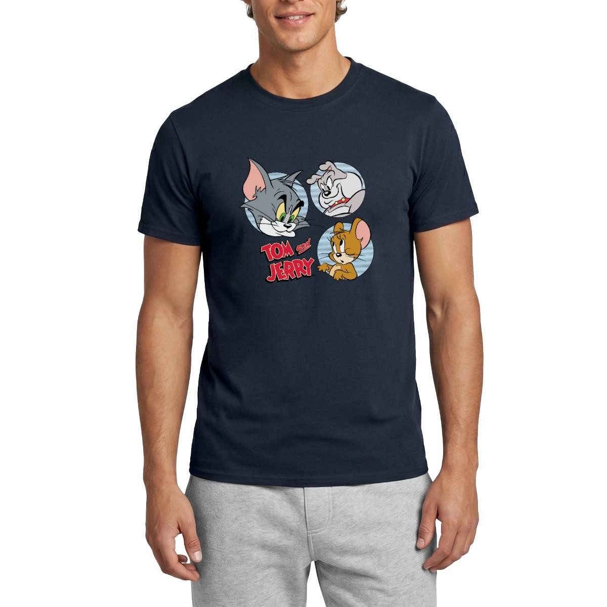 T-Shirt Tom Und Jerry Spike, Tom und Jerry Kacheln Männer T-Shirt