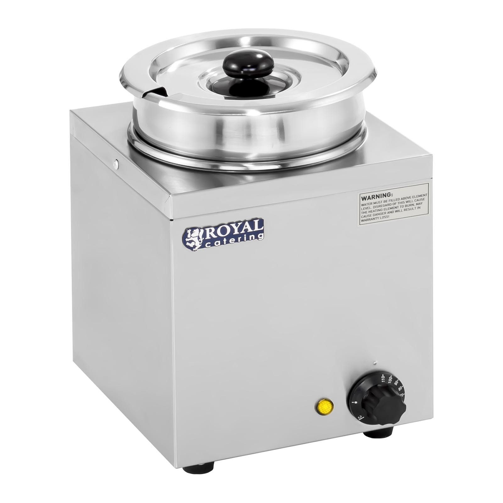 Royal Catering Speisenwärmer Bain Marie Rund Wasserbad Suppenstation 1 Behälter