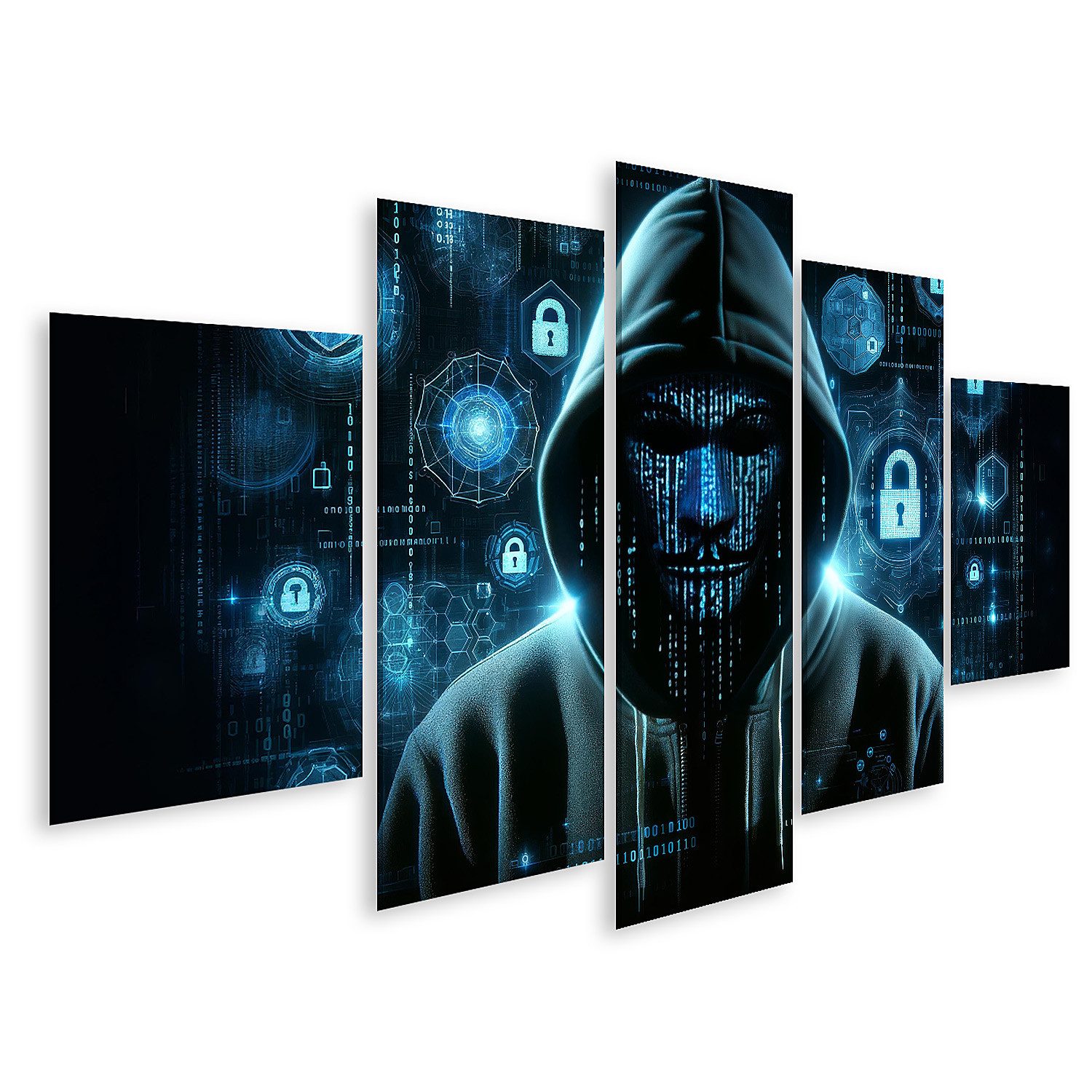 islandburner Leinwandbild Cyber-Sicherheitsexperte im digitalen Hacker Schatten Bilder