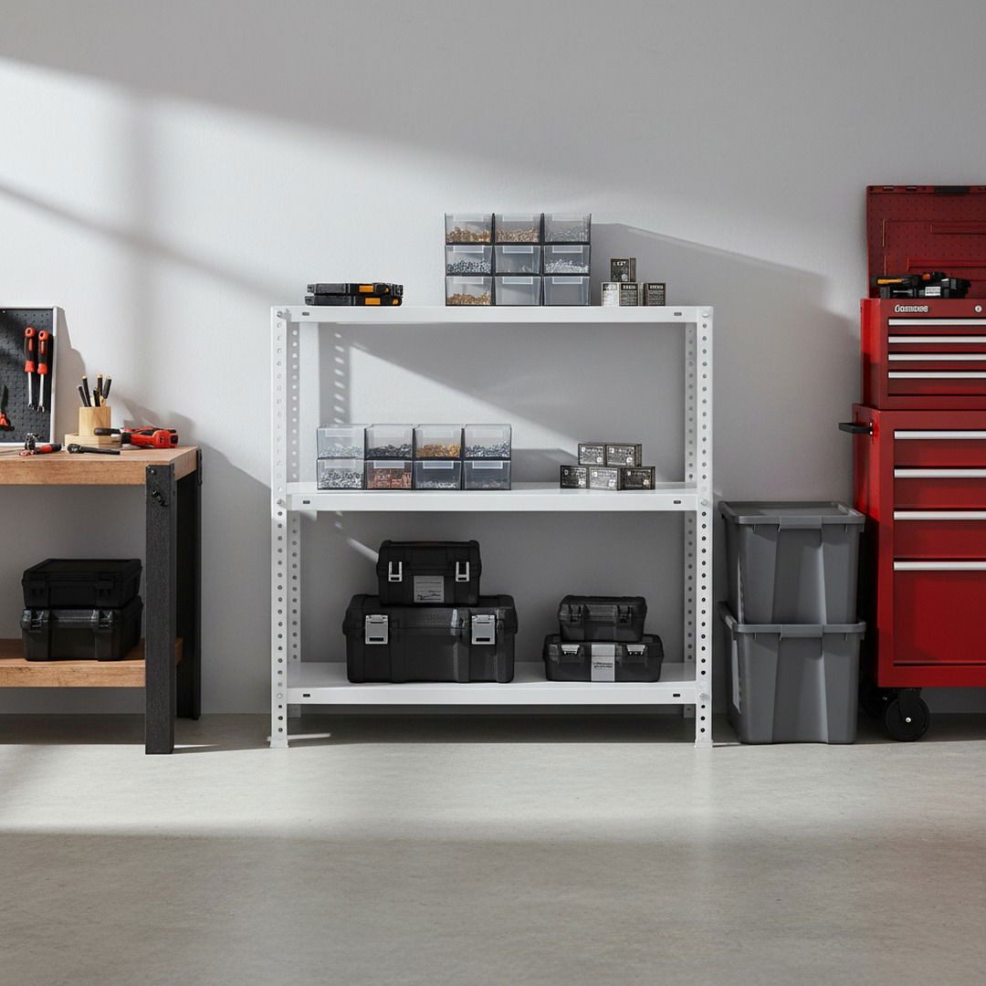 PROREGAL® Schwerlastregal Schraubregal PANDA MINI, Höhe 90cm, Fachlast 100kg, Viele Farben, Schraubregal Lagerregal Kellerregal Metallregal bis zu 600kg Fachlast