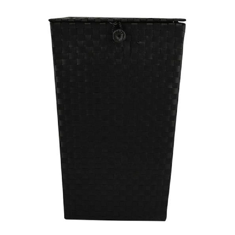 MSV Wäschebox Wäschekorb schwarz, Wäschesammler schwarz, 35x35x55,5 L 60 cm, PP