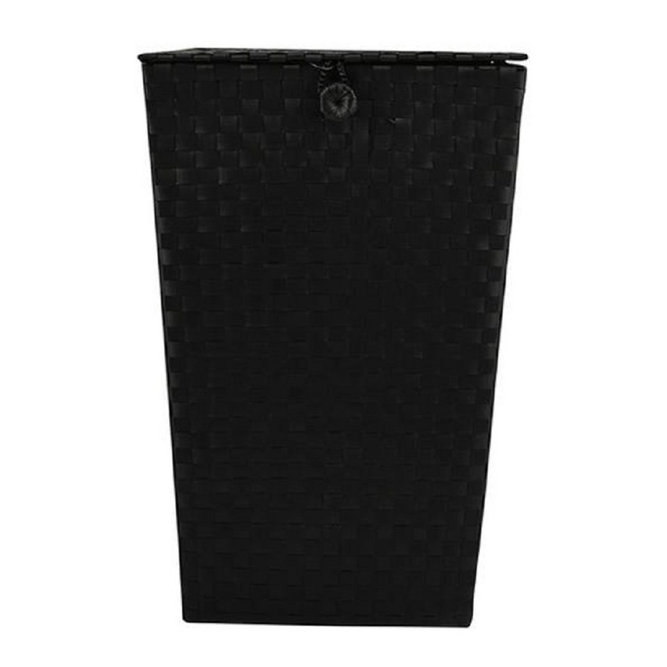 MSV Wäschebox Wäschekorb schwarz, Wäschesammler PP, 35x35x55,5 cm, schwarz,  60 L