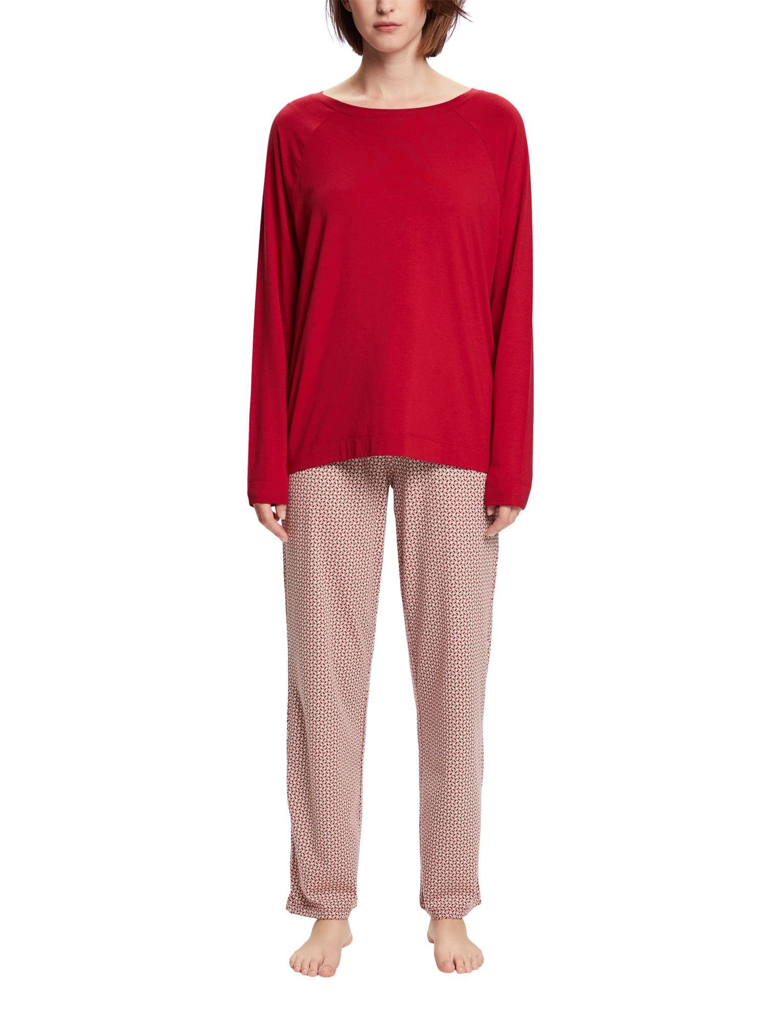 Langes Pyjama NEW Pyjama-Set Jersey RED Esprit aus