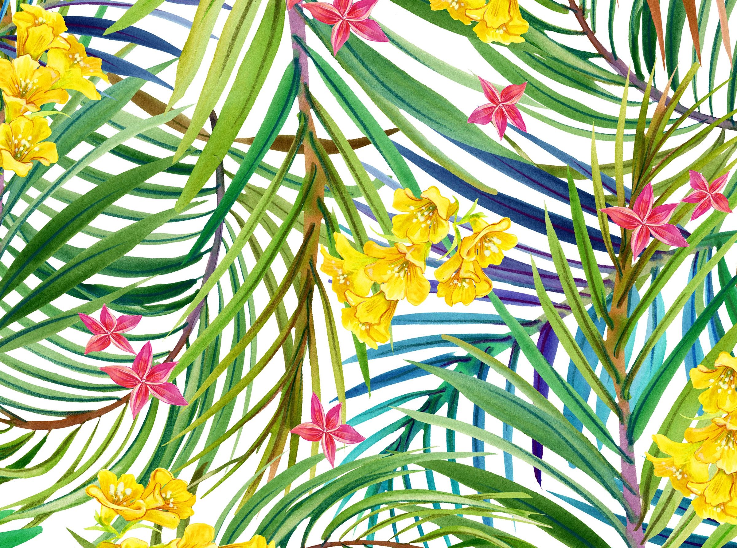 Papermoon Fototapete VLIES-Tapete Premium Blumen Natur Gelb Rosa Blau Lila Grün, Kleister KOSTENLOS, reduziert, 3D-Effekt, restlos trocken abziehbar, (komplett Set inkl. Tapetenkleister, 9010), Wandtapete Bild Dekoration Wand-Dekor Motiv Tapete Poster