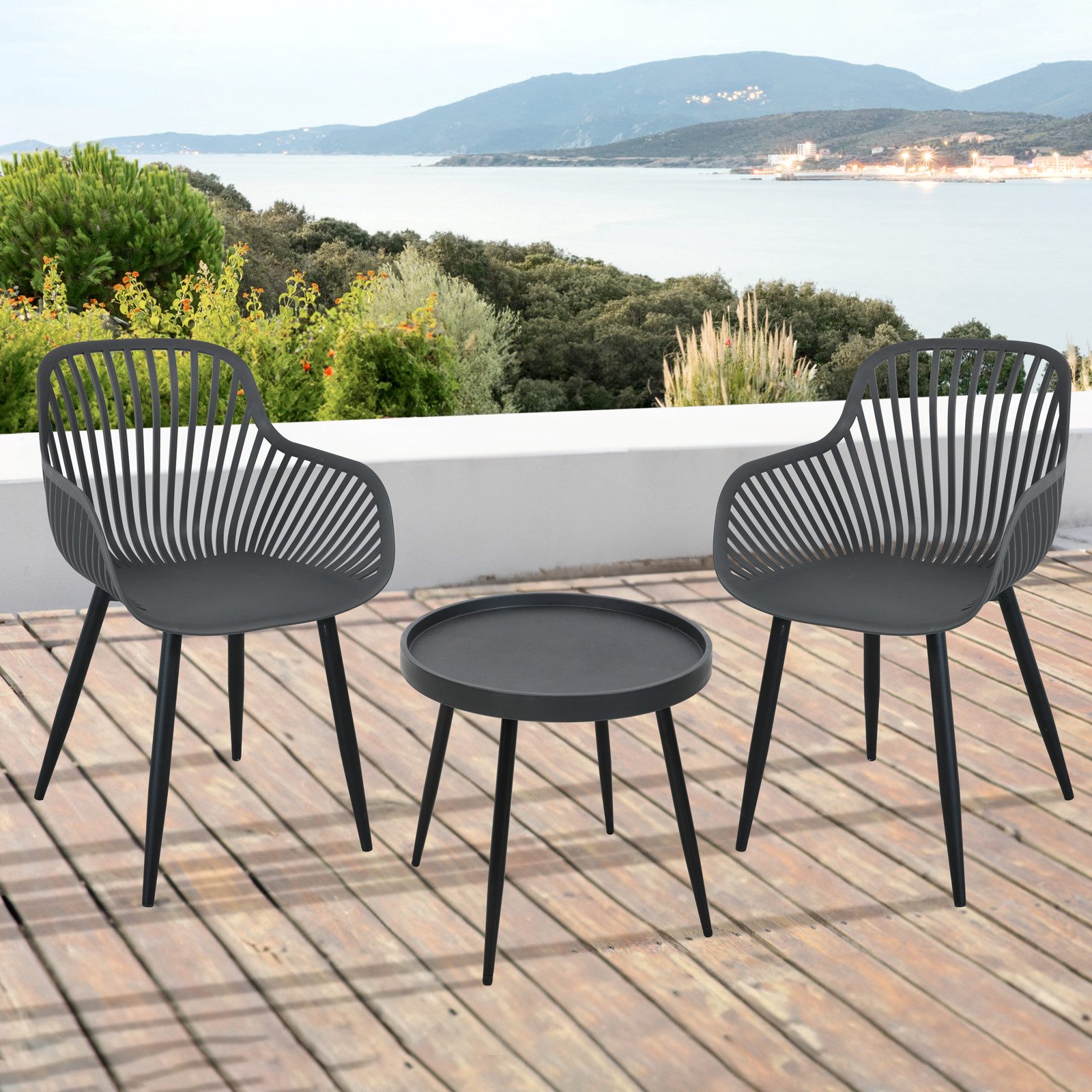 SVITA Sitzgruppe PHILLY, (3tlg. Set), aus 2 Stühlen und 1 Tisch, platzspare günstig online kaufen