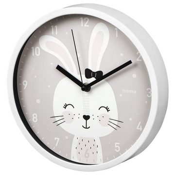 Hama Wanduhr Lovely Bunny (Kinder Wanduhr 25 cm Analog Hasenmotiv Ziffernblatt)