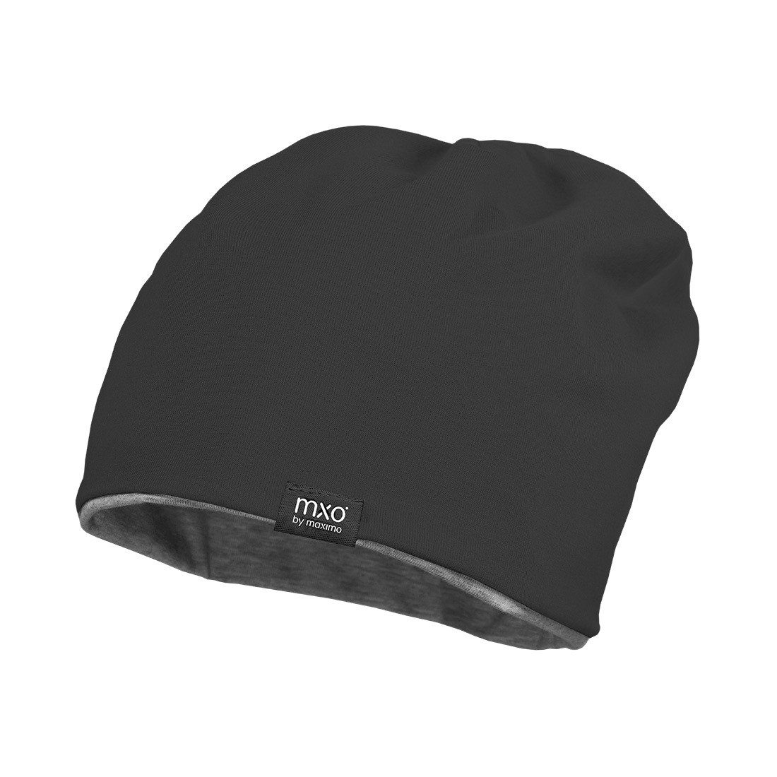MAXIMO Jerseymütze GOTS KIDS-Beanie, reversible Uni/Melange, Futter, UV 50 (1-St) Baumwolljersey