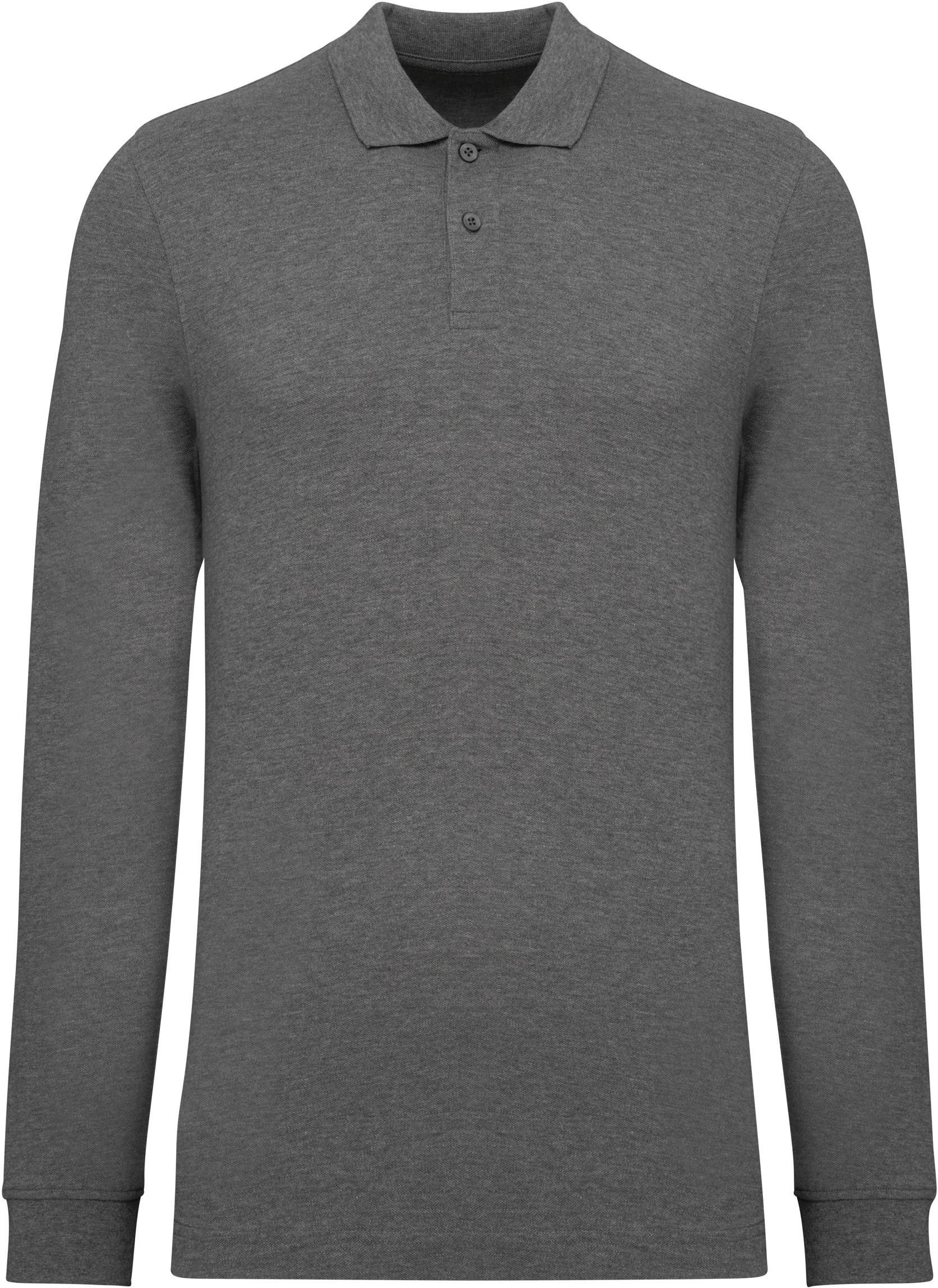 Langarm-Poloshirt Herren Piqué-Polohemd lange Ärmel Bio-180