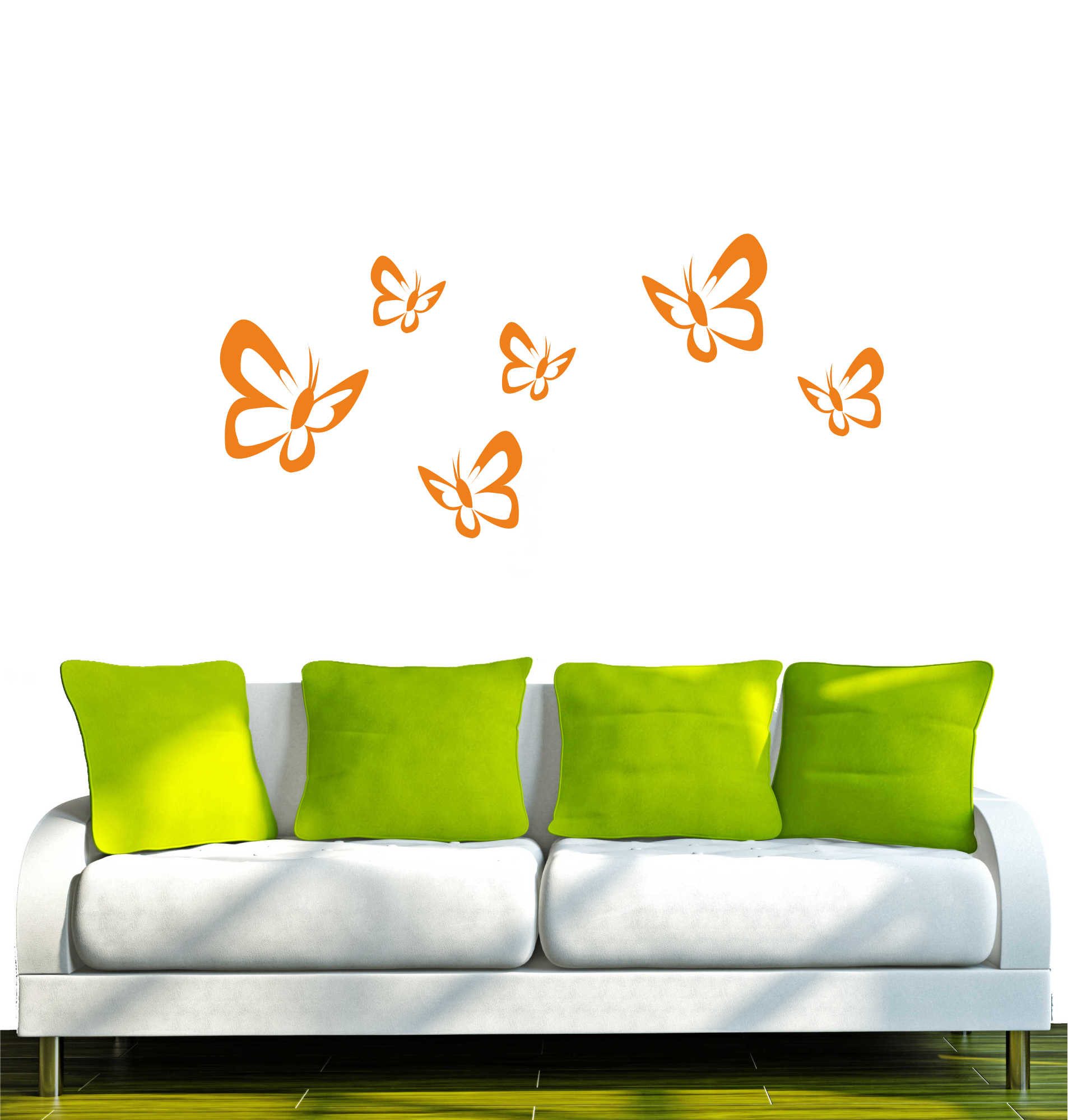 INDIGOS UG Wandtattoo Wandtattoo - Wandaufkleber - w184 Schmetterlinge Wandaufkleber