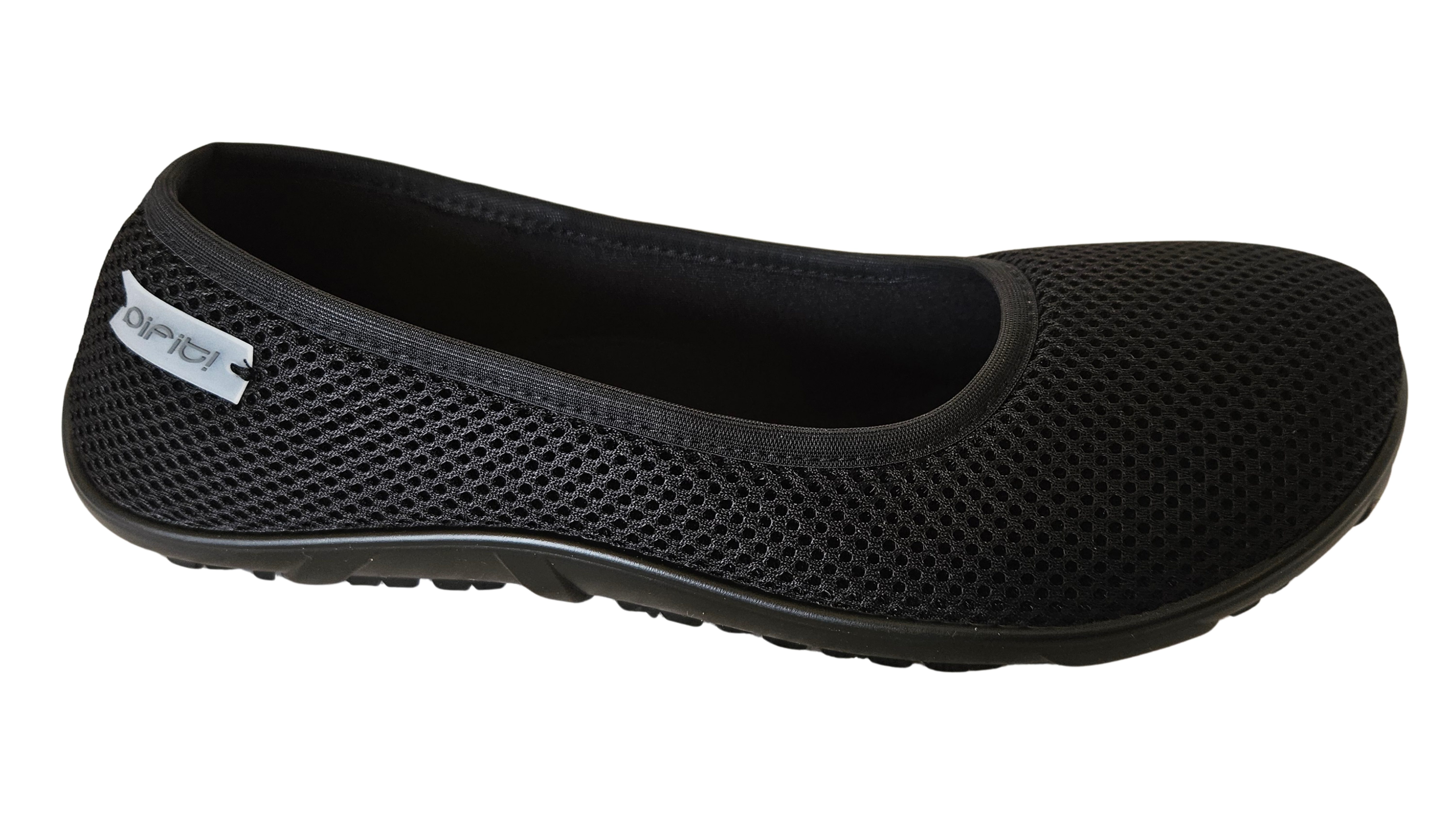 pifit! Ballerina "style", Stretch, Mesh, schwarz, bordeaux 32401-1 Barfußschuh ideal bei Hallux Valgus