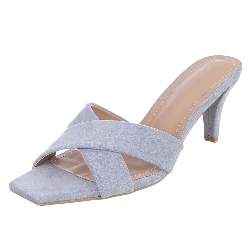 Ital-Design Damen Mules Pumps mit Stilettoabsatz und Riemen Pantolette (91895853) Pfennig-/Stilettoabsatz Sandalen & Sandaletten in Hellblau