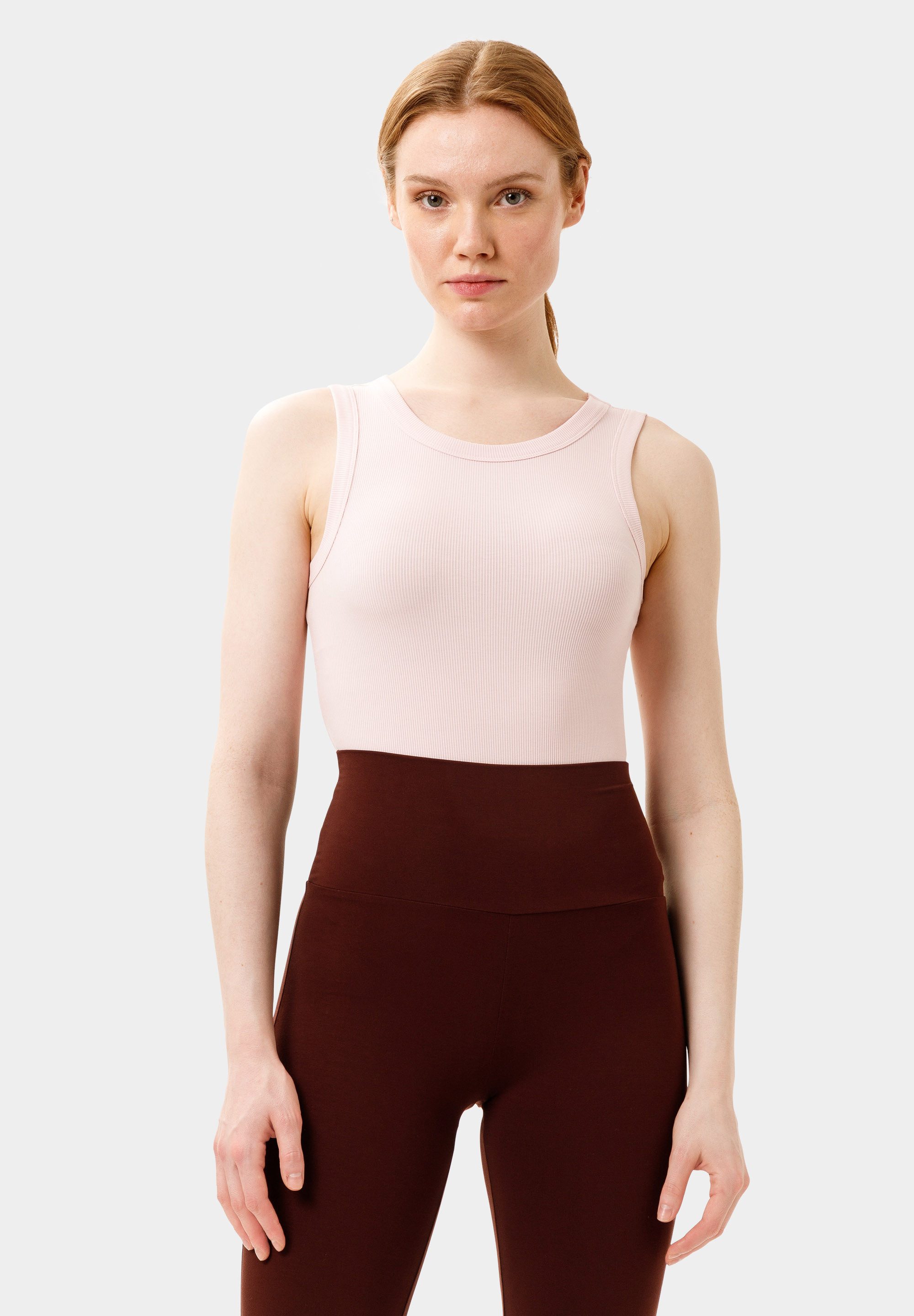 Les Lunes Kurzarmbody RYLIEE Body Rib Rippstrick, figurbetont, Rundhals, Druckknöpfe, bequem, Basic