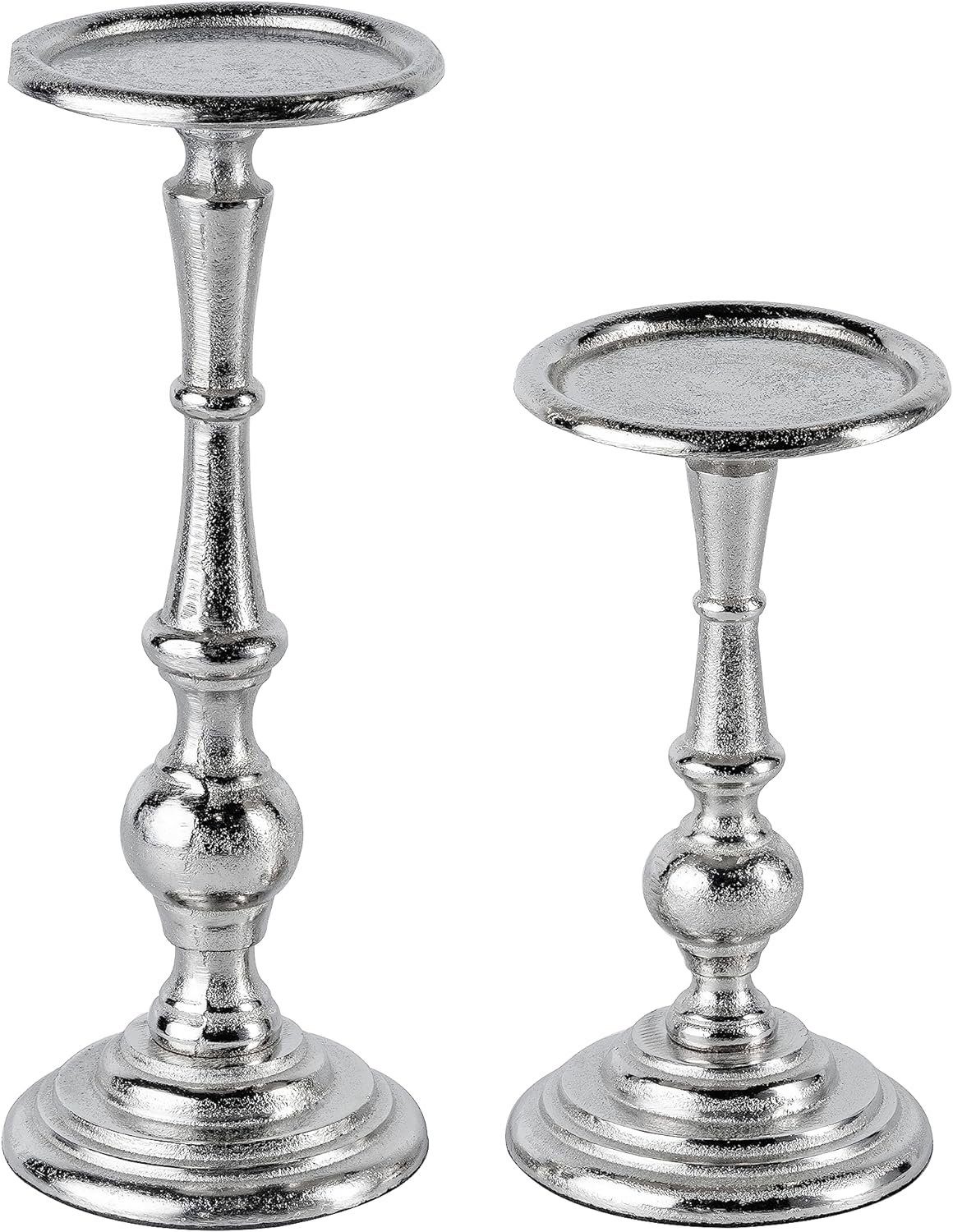 MichaelNoll Kerzenständer Kerzenständer 2er Set Silber Deko Stumpenkerzen - günstig online kaufen