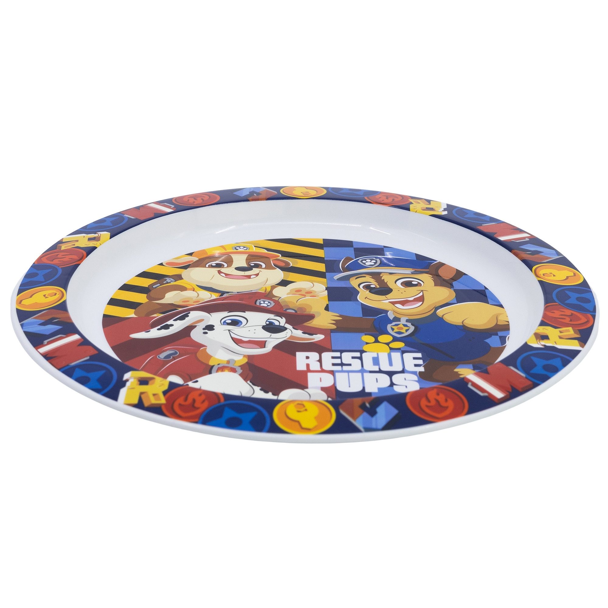 PAW PATROL Kindergeschirr-Set Paw Patrol Chase Rubble Kinder Geschirr-Set 3 teilig (3-tlg), 1 Personen, Becher, Teller, Schüssel