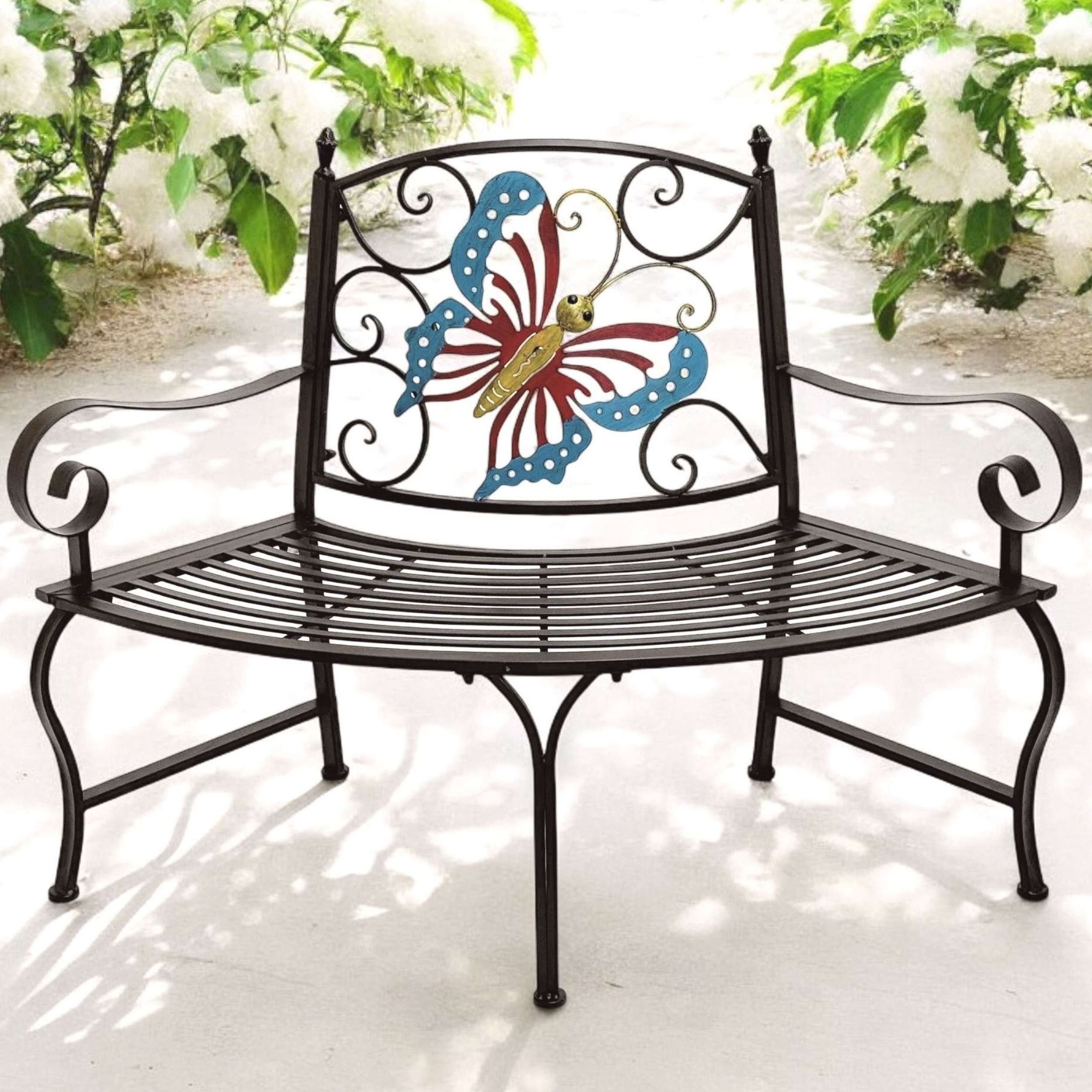 DanDiBo Gartenbank Halbrund Wetterfest Metall Braun 96594, Viertelkreis Eis günstig online kaufen