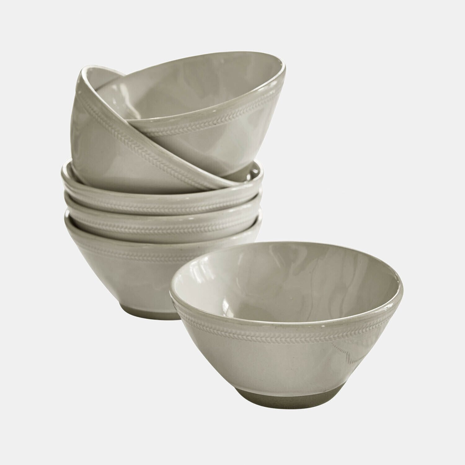 Mirabeau Geschirr-Set Schüssel 6er Set Norrvik hellgrau, Steinzeug