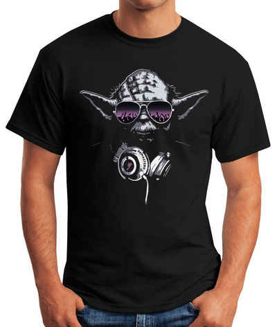 MoonWorks Print-Shirt Herren T-Shirt - Deejay DJ Yoda Remastered - Moonworks mit Print